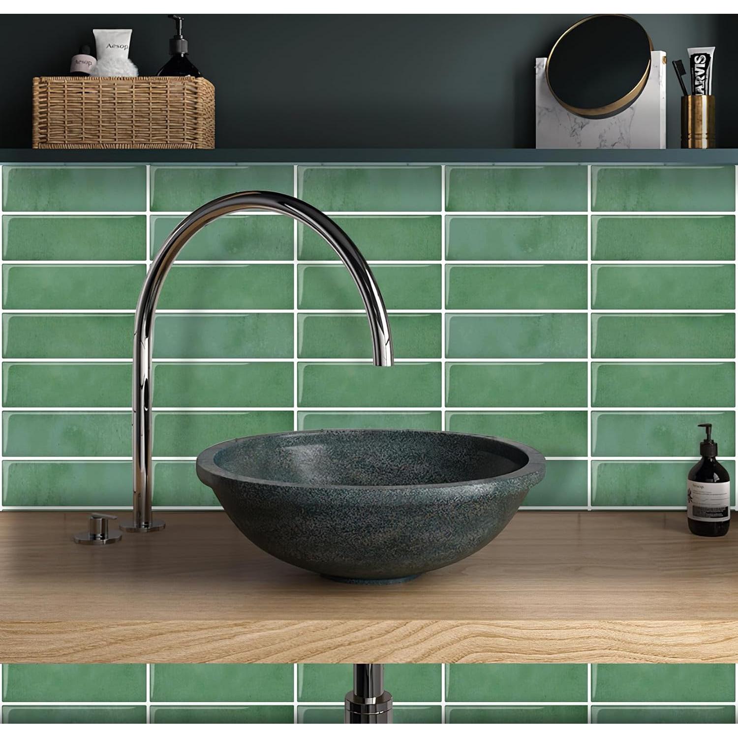 Azulejo autoadhesivo DEWOO 10 hojas 30.5x30.5cm verde