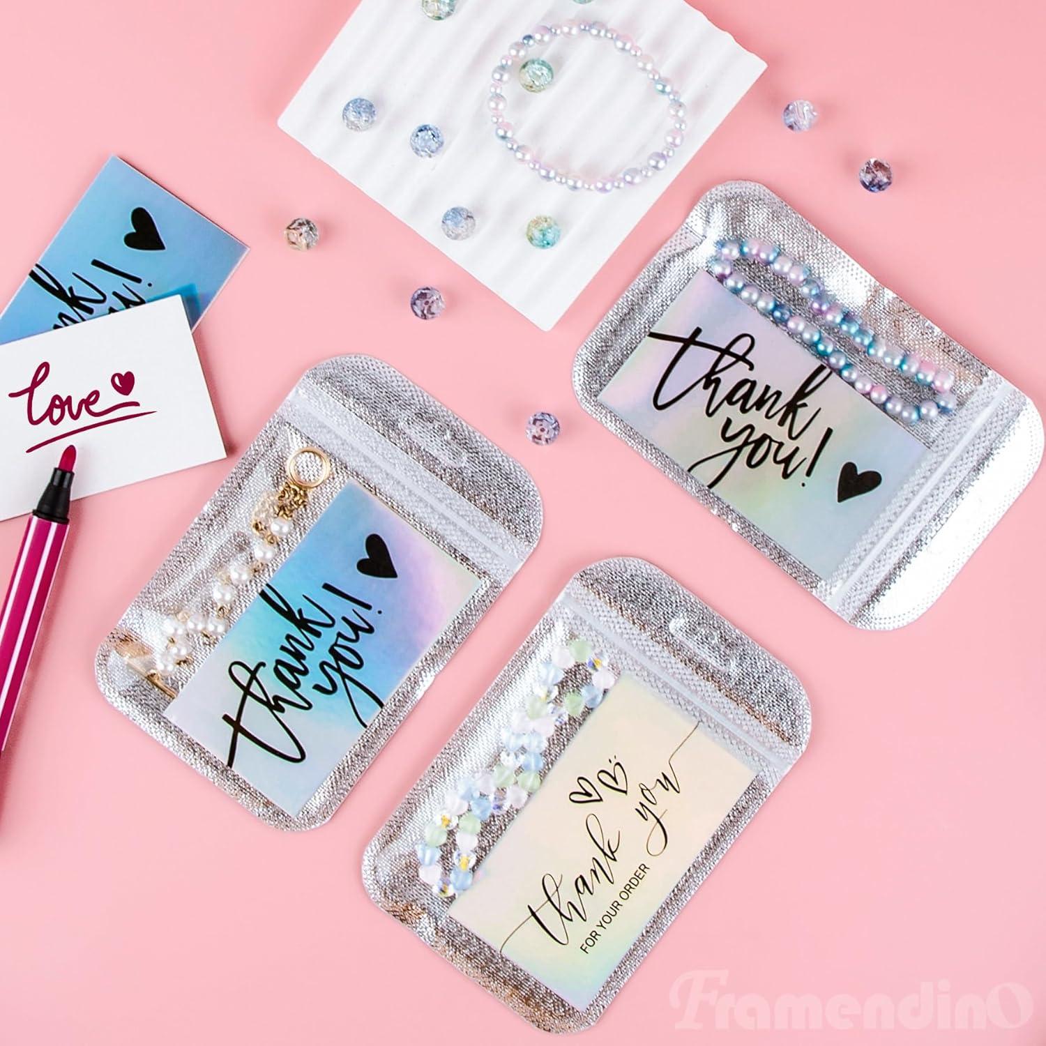 Bolsas Reutilizables Framendino 100 Unidades 13x8.5cm con Tarjetas