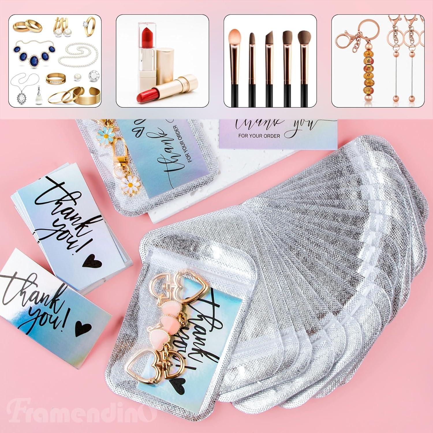 Bolsas Reutilizables Framendino 100 Unidades 13x8.5cm con Tarjetas