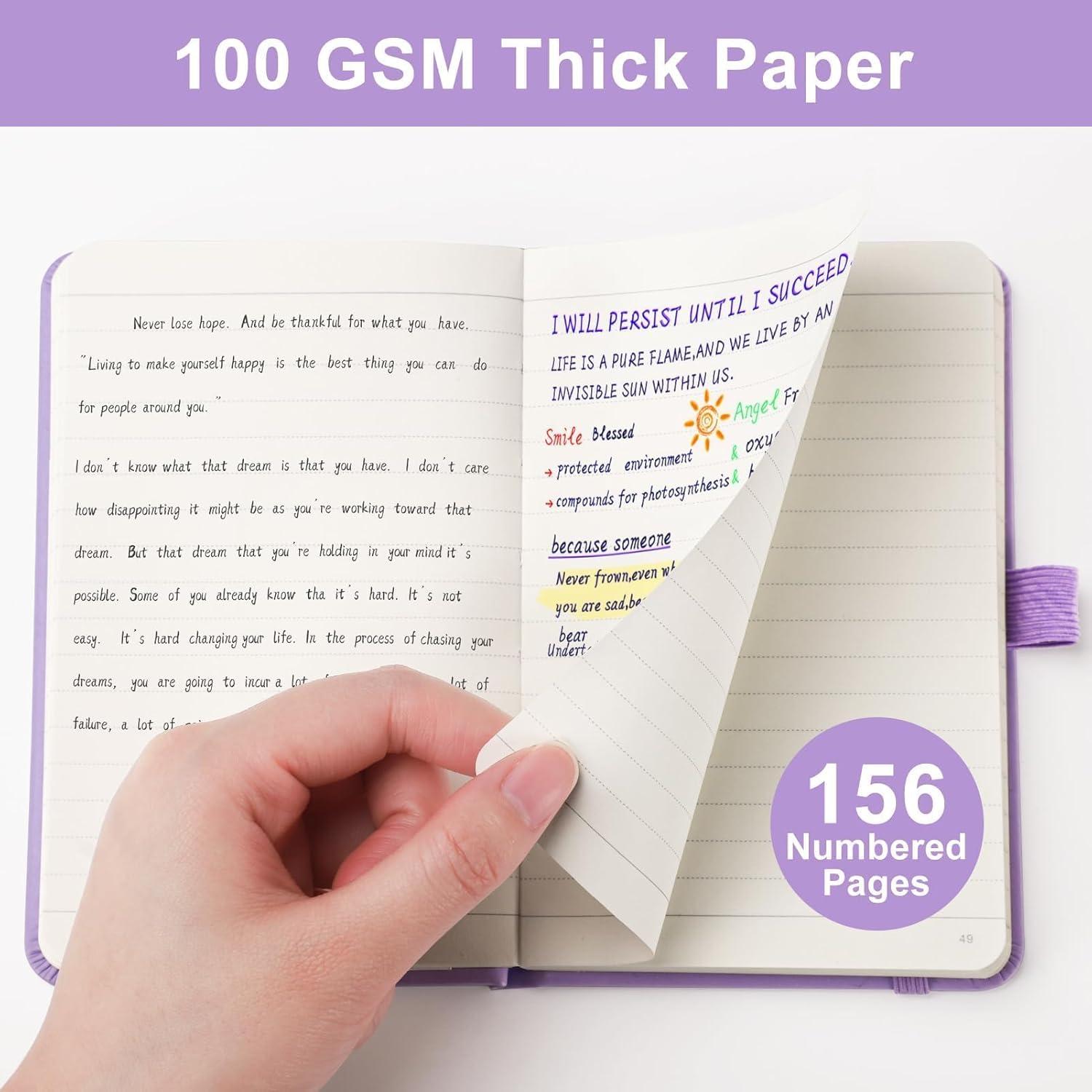 Cuaderno A6 EMSHOI Tapa Dura Púrpura Claro 160 Páginas 100GSM