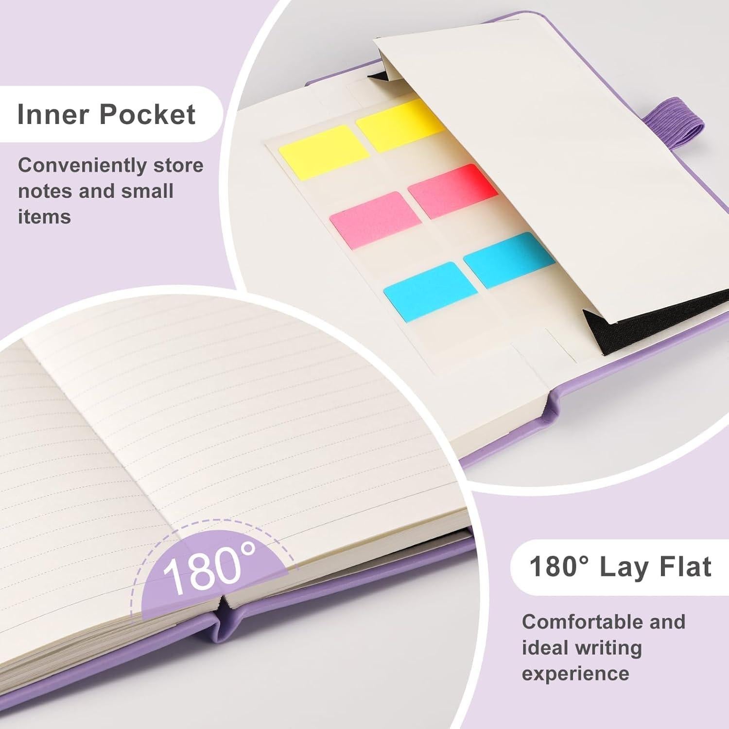 Cuaderno A6 EMSHOI Tapa Dura Púrpura Claro 160 Páginas 100GSM