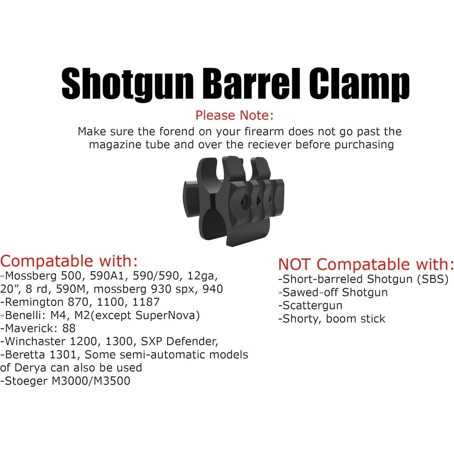 Abrazadera de cañón 12Ga GOTCIAL con gancho QD y riel Picatinny