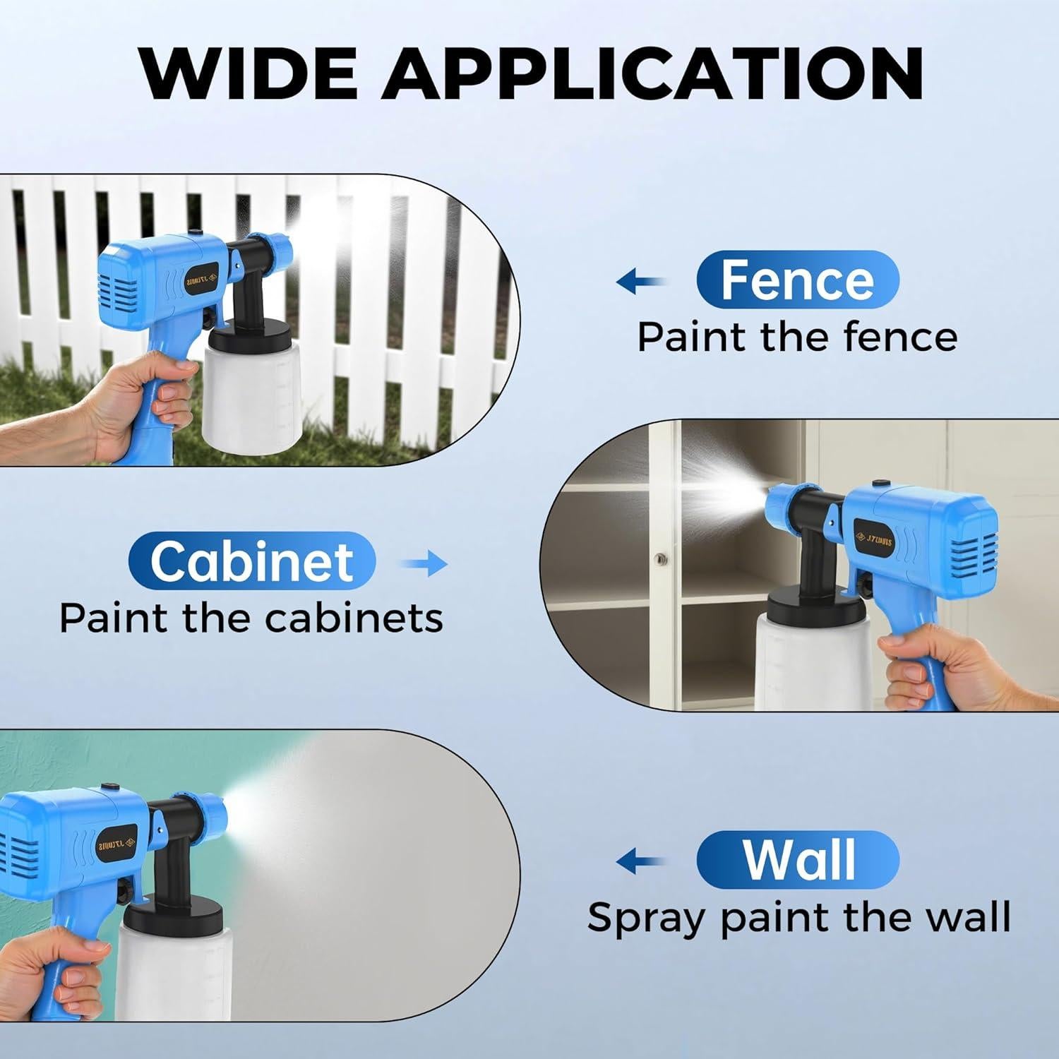 Pulverizador de Pintura JFtools 1200W 900ml HVLP Ajustable