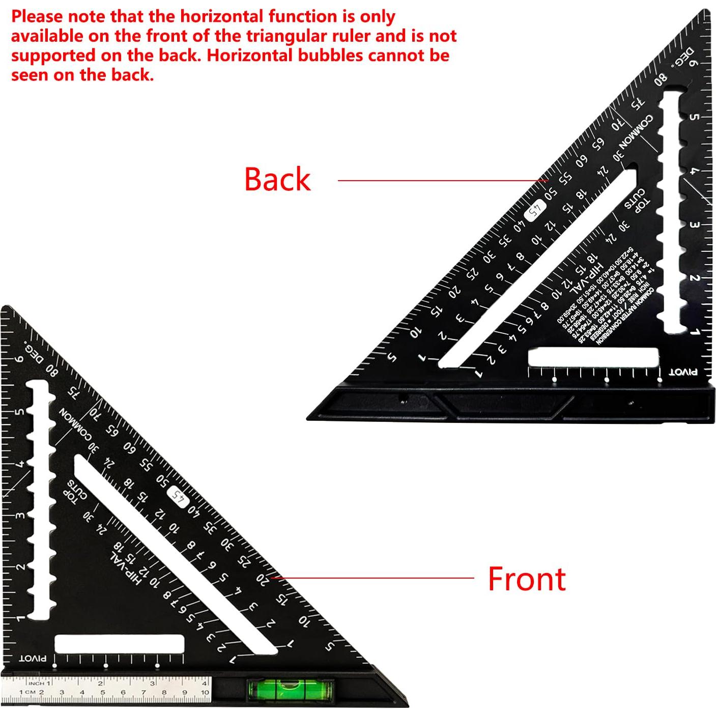 Escuadra de 17.8 cm Beslands con Nivel y Regla de Acero Inoxidable