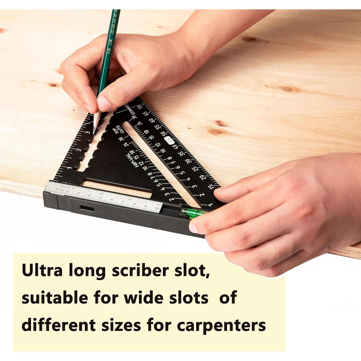 Escuadra de 17.8 cm Beslands con Nivel y Regla de Acero Inoxidable