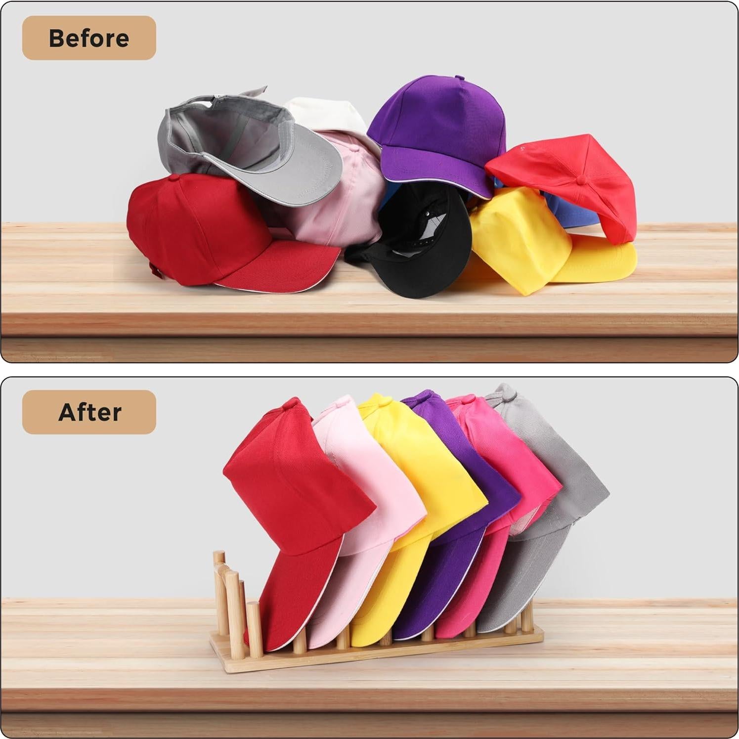 Soporte para Sombreros de Bambú ZhiYo-Life - Organizador 18 Gorras