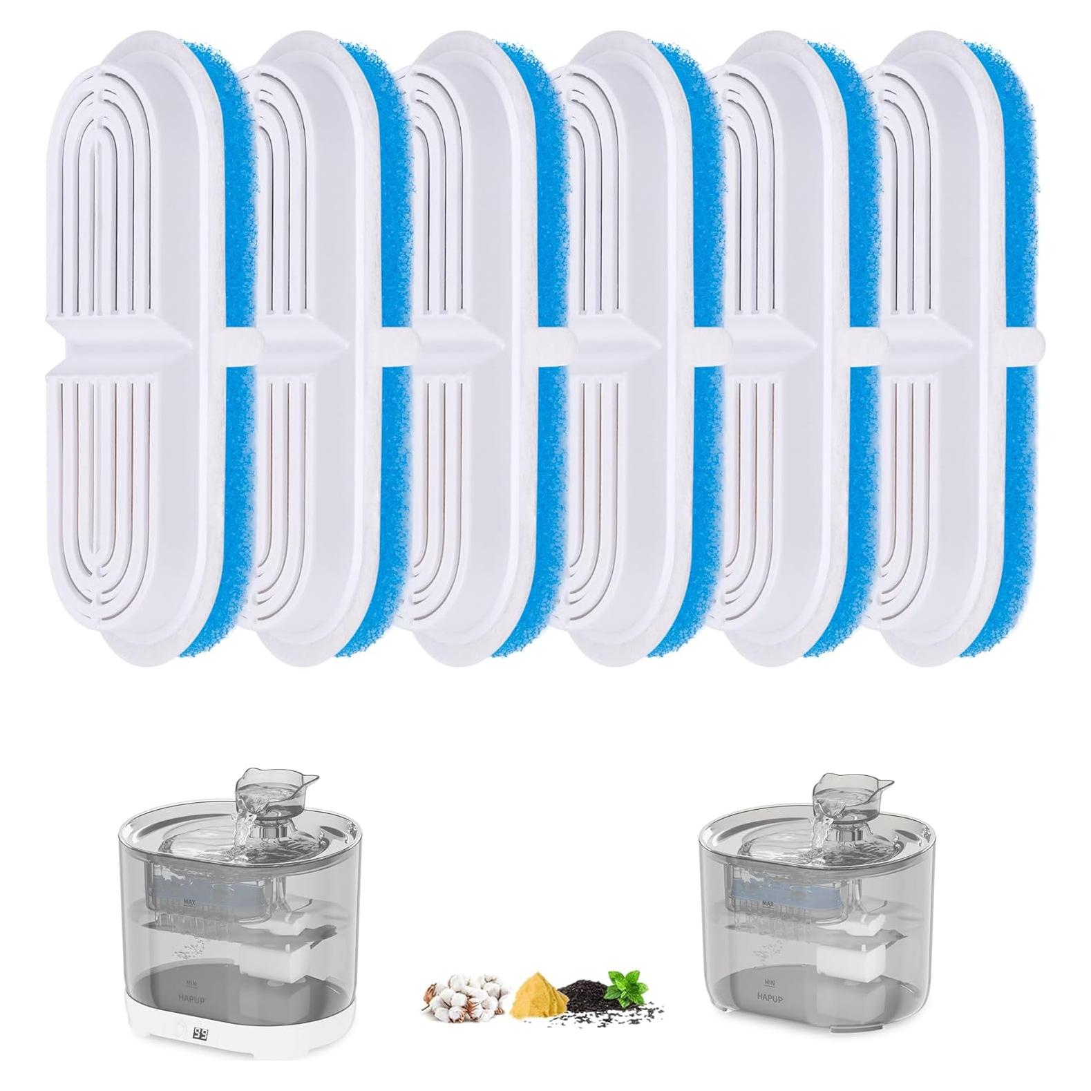 Reemplazo de Filtros HAPUP para Fuente de Agua Gatos 6 Unidades