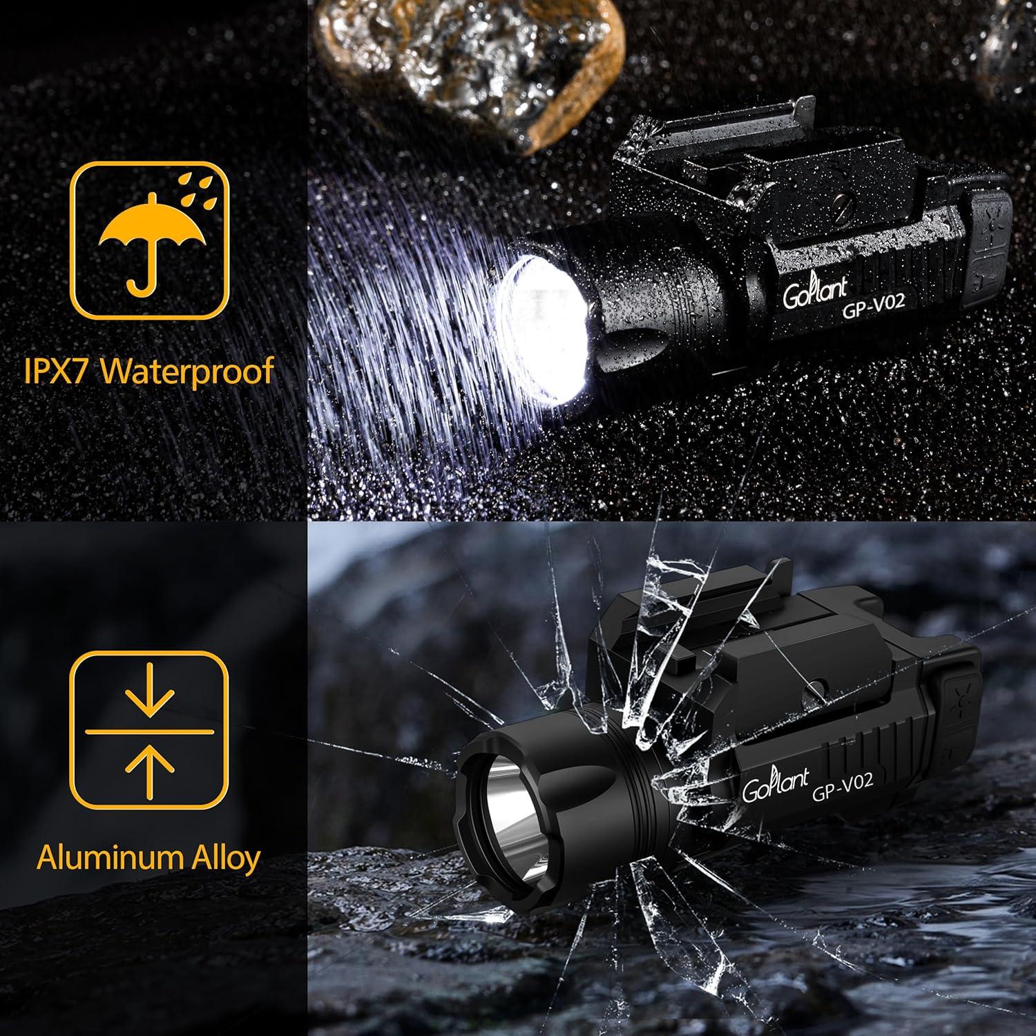 Linterna Táctica LED GOPLANT GP-V02 1300 Lúmenes con Láser Verde