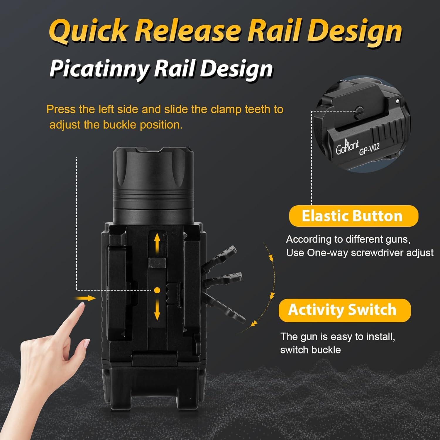 Linterna Táctica LED GOPLANT GP-V02 1300 Lúmenes con Láser Verde