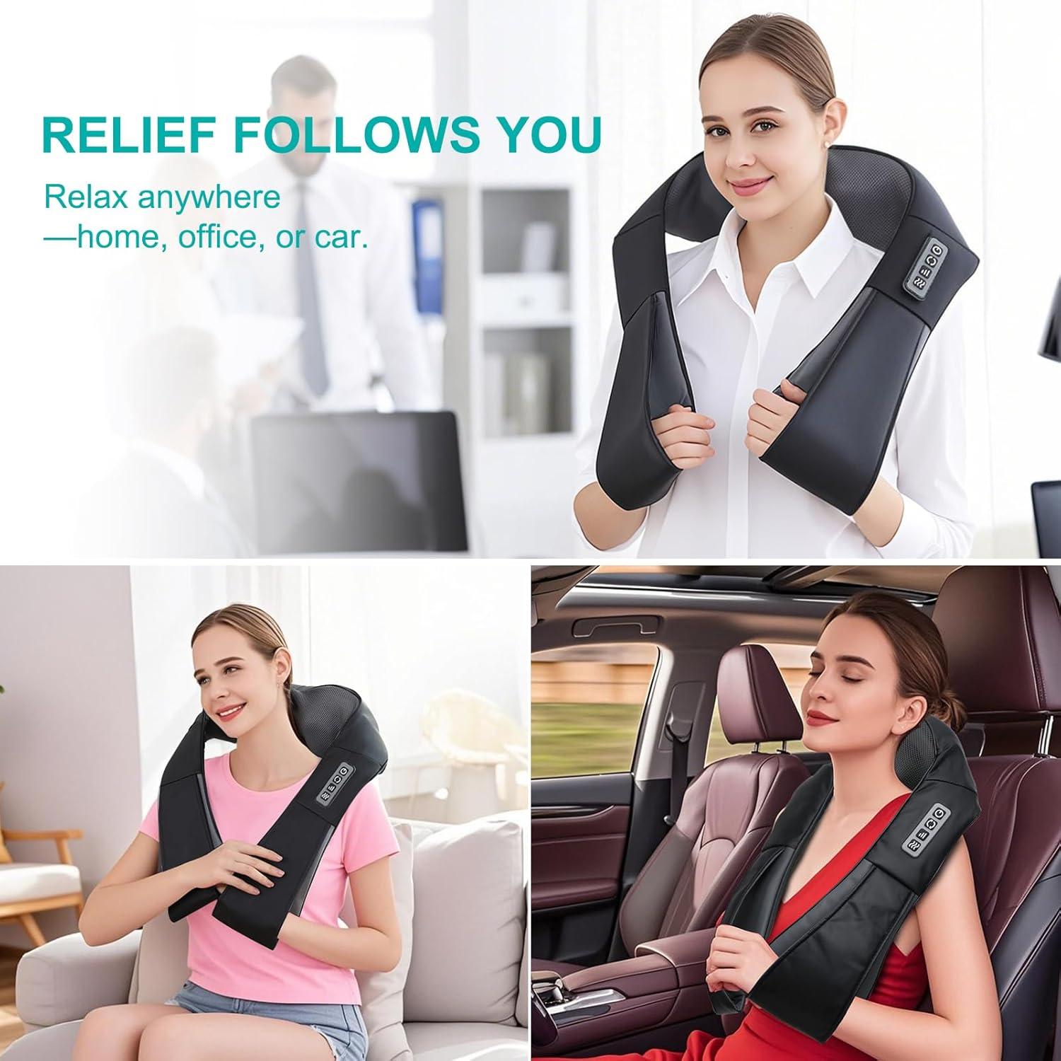 Masajeador de Espalda y Cuello GAXEZO Shiatsu 4D con Calor