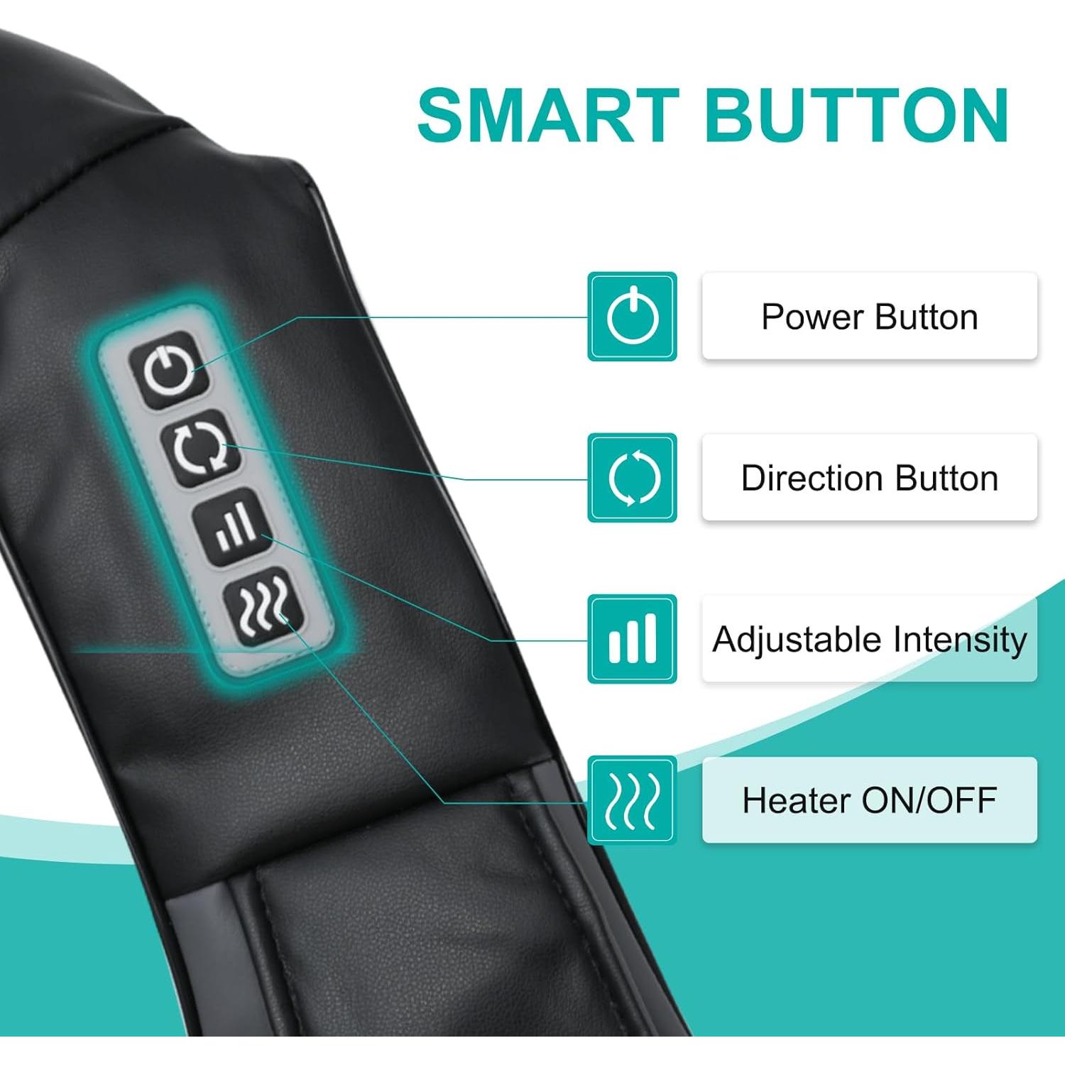 Masajeador de Espalda y Cuello GAXEZO Shiatsu 4D con Calor