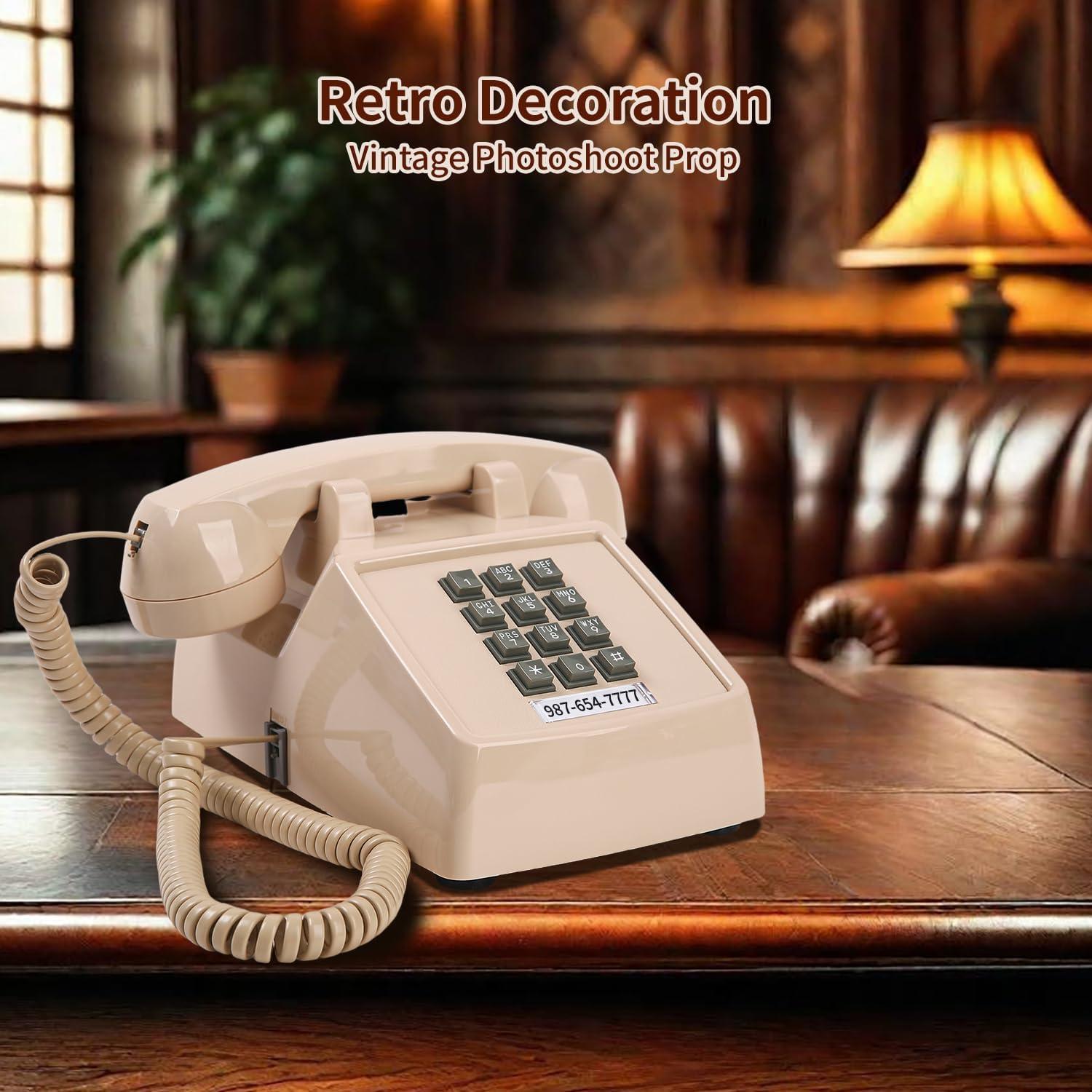 Teléfono de Escritorio Retro Beige Tradicional Americano 2500