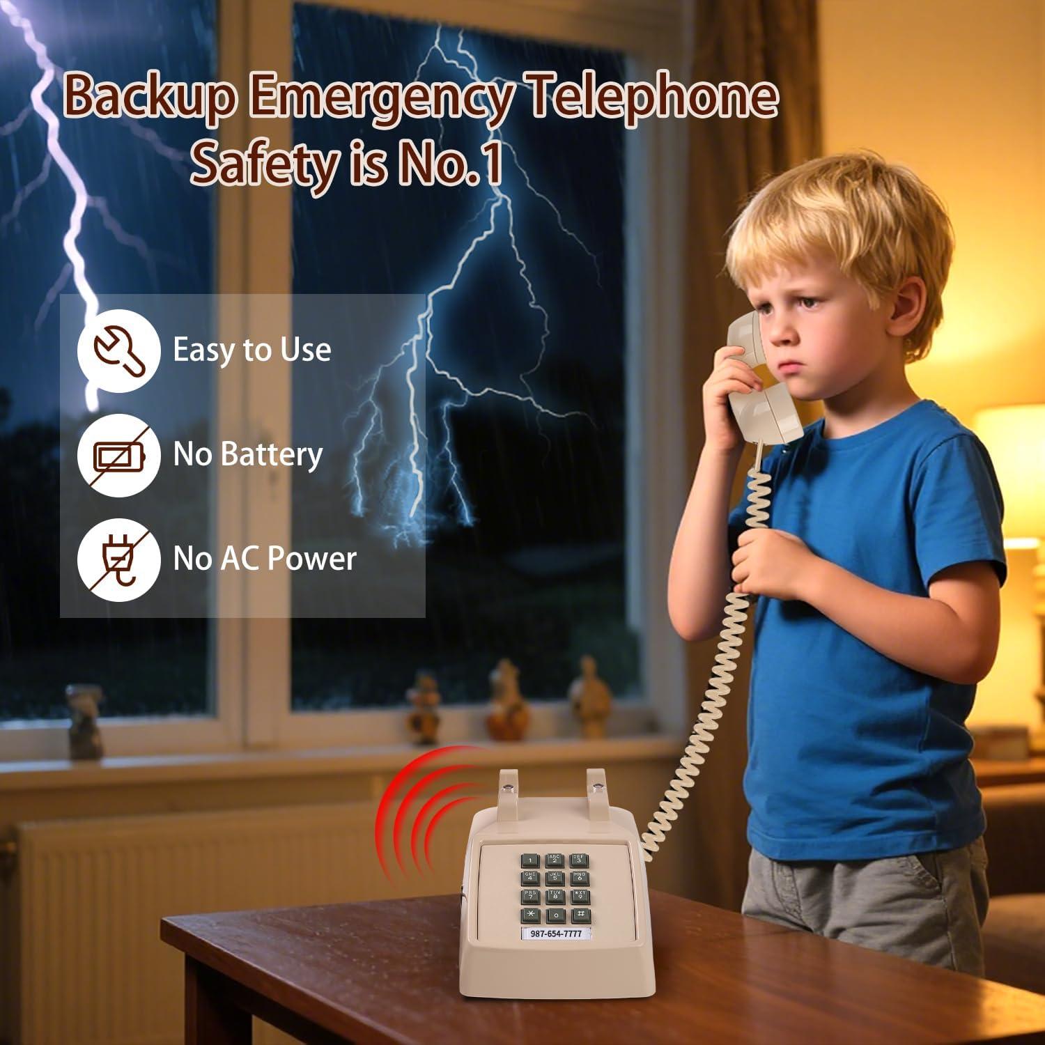 Teléfono de Escritorio Retro Beige Tradicional Americano 2500