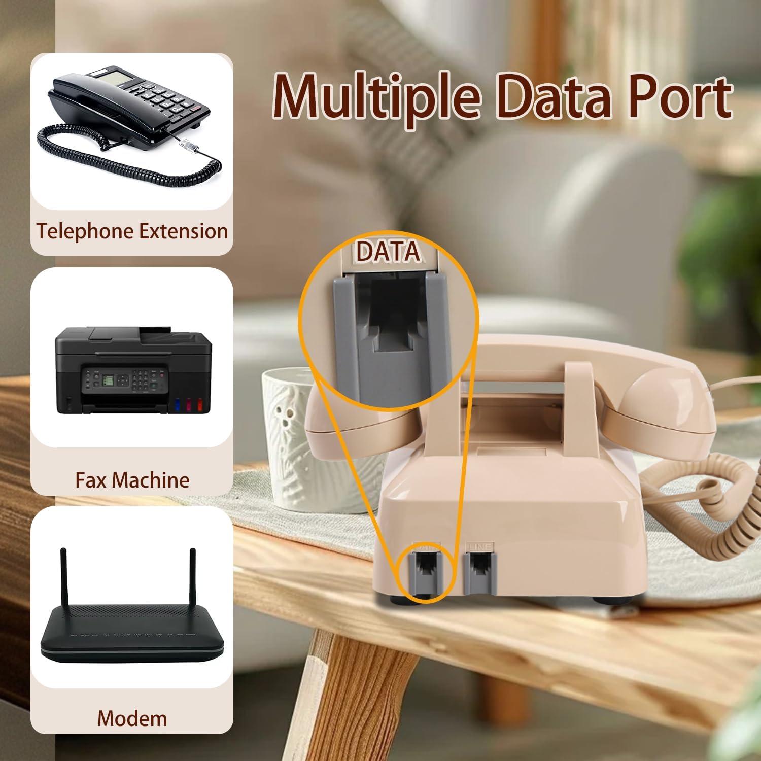 Teléfono de Escritorio Retro Beige Tradicional Americano 2500