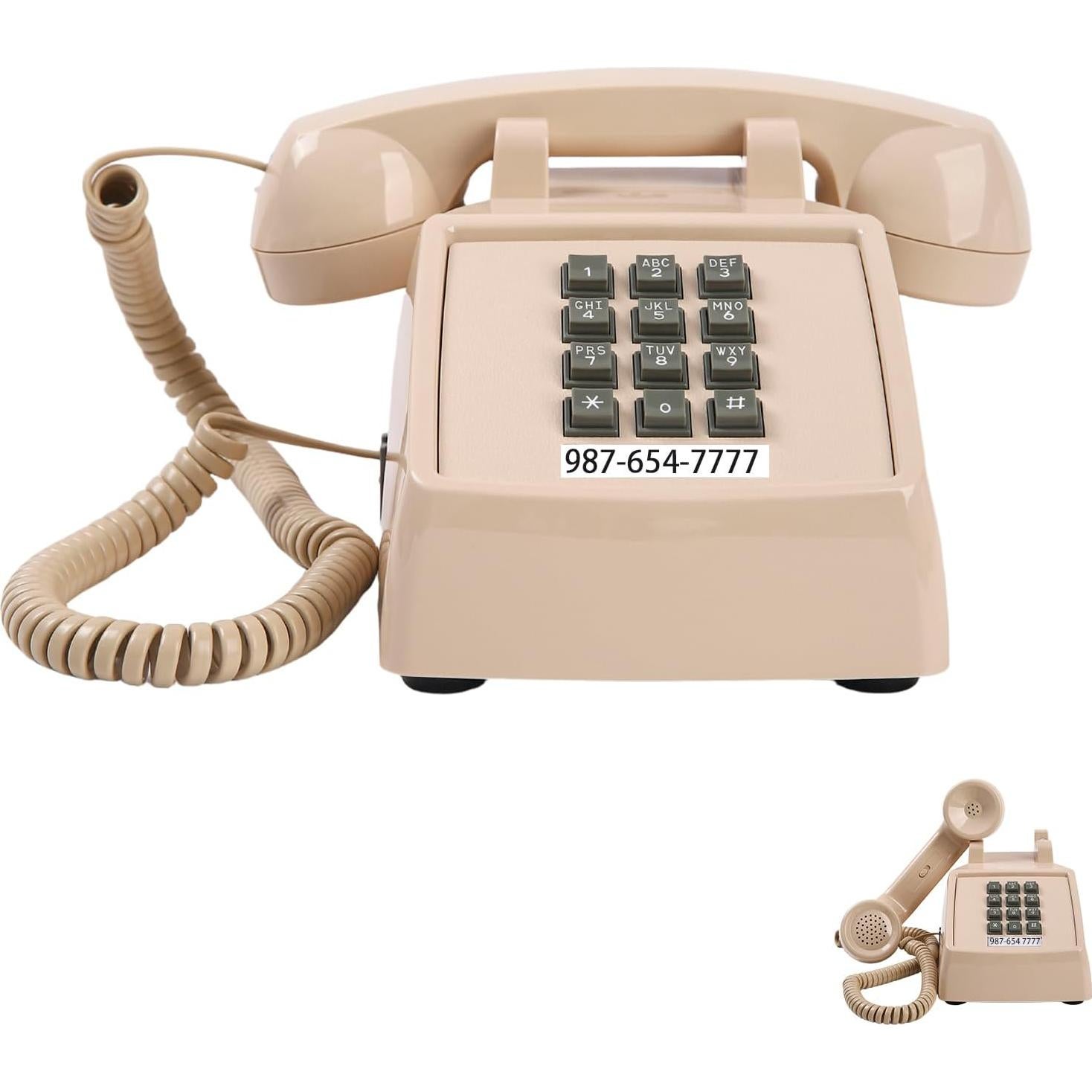 Teléfono de Escritorio Retro Beige Tradicional Americano 2500