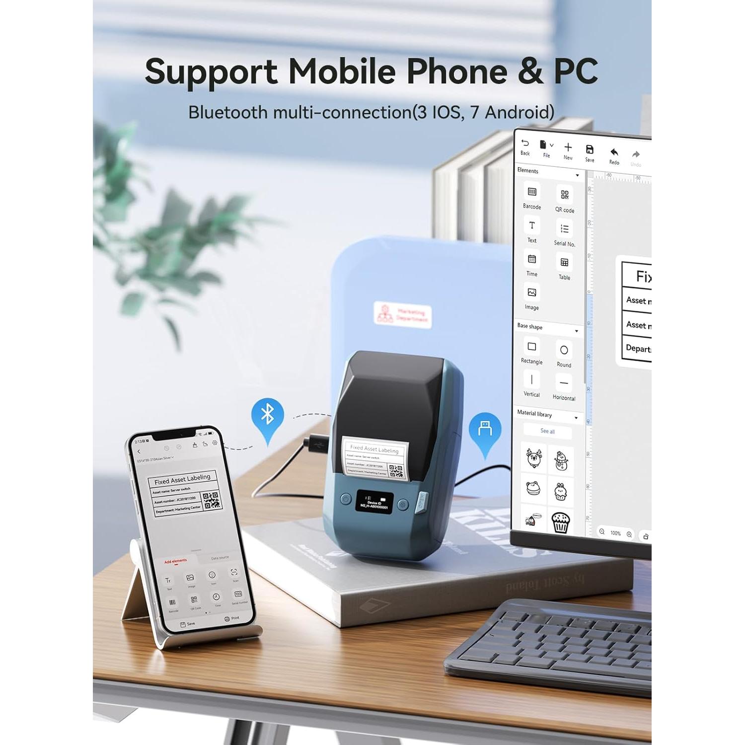 Impresora de Etiquetas NIIMBOT M2 Bluetooth 5.08cm Térmica