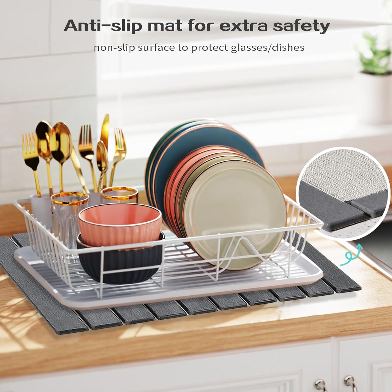 Alfombrilla de Secado de Platos BELLPO 61x41 cm Ecológica Gris