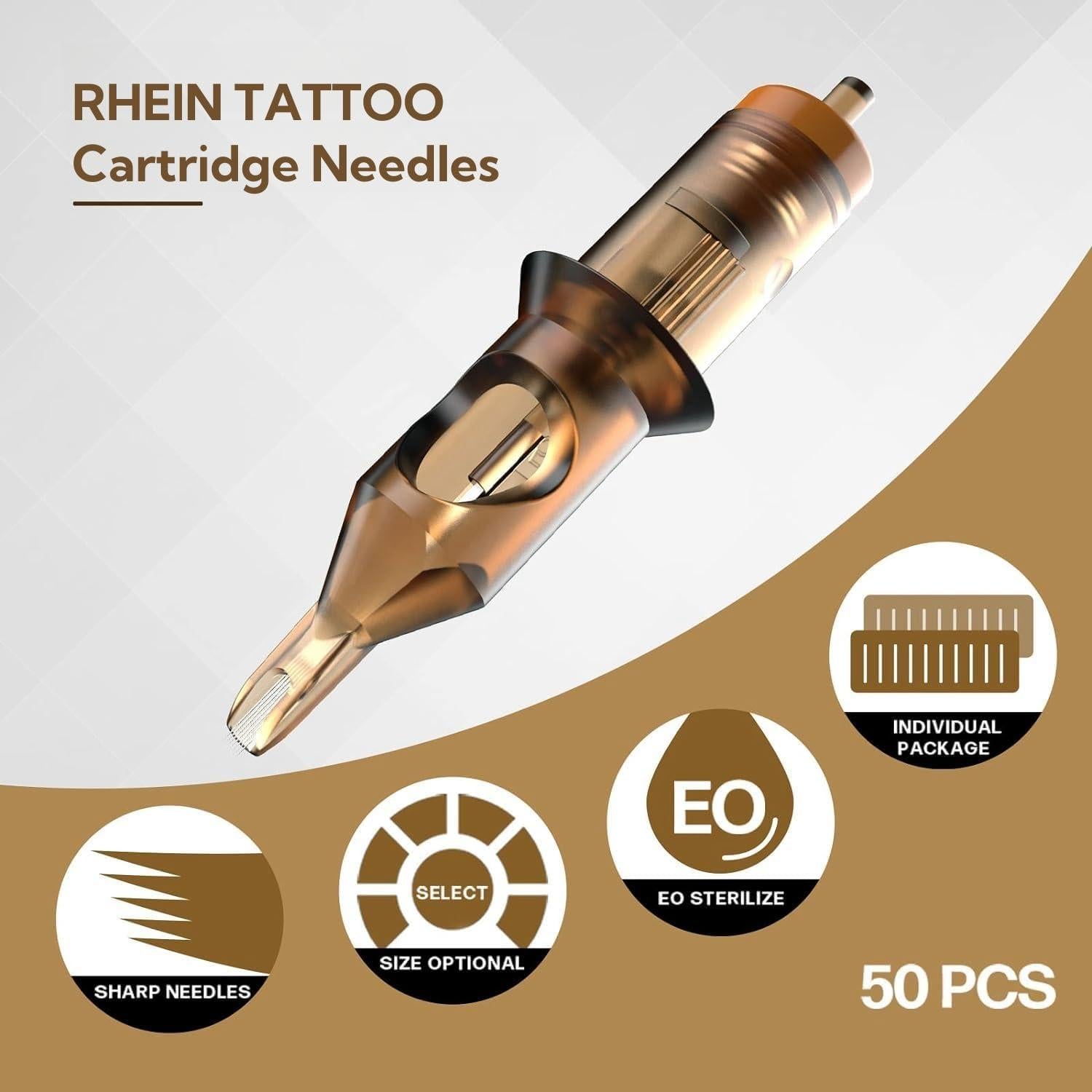 Kit de Agujas de Tatuaje RHEIN 50pcs Mezcladas 0.35mm