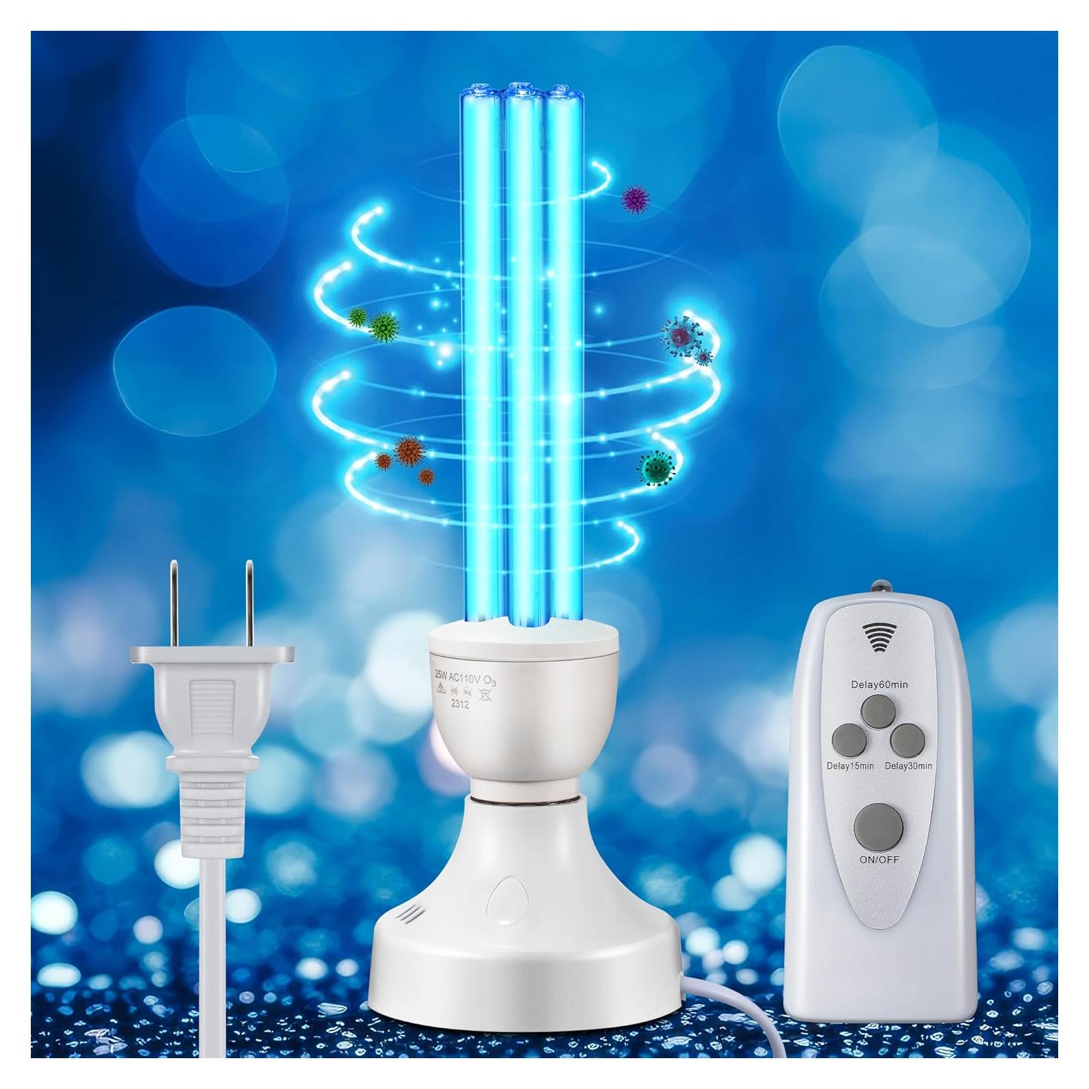 Lámpara UV Eficiente Qualirey 25W con Control Remoto y Ozono