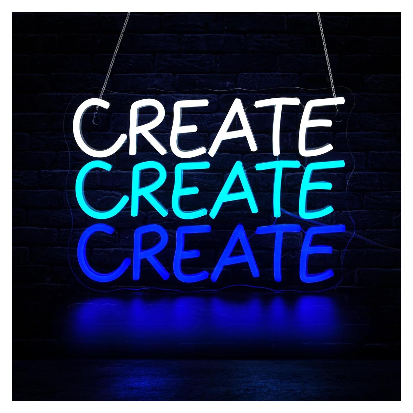 Letrero de Neón LED Qetibwk Corazón Azul 39x25 cm USB