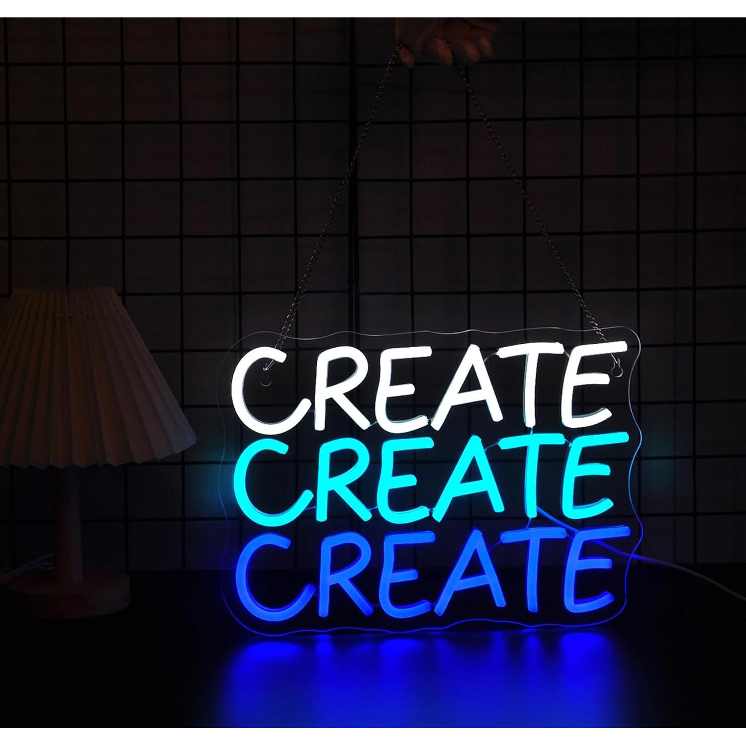 Letrero de Neón LED Qetibwk Corazón Azul 39x25 cm USB