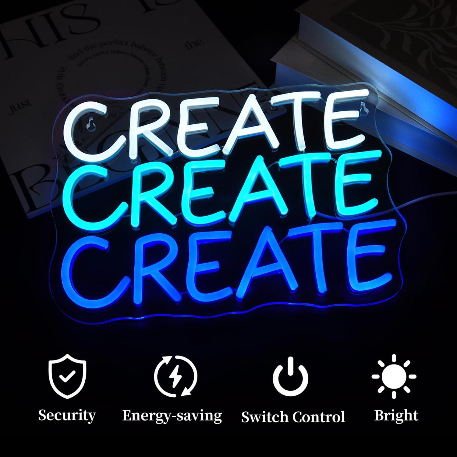 Letrero de Neón LED Qetibwk Corazón Azul 39x25 cm USB