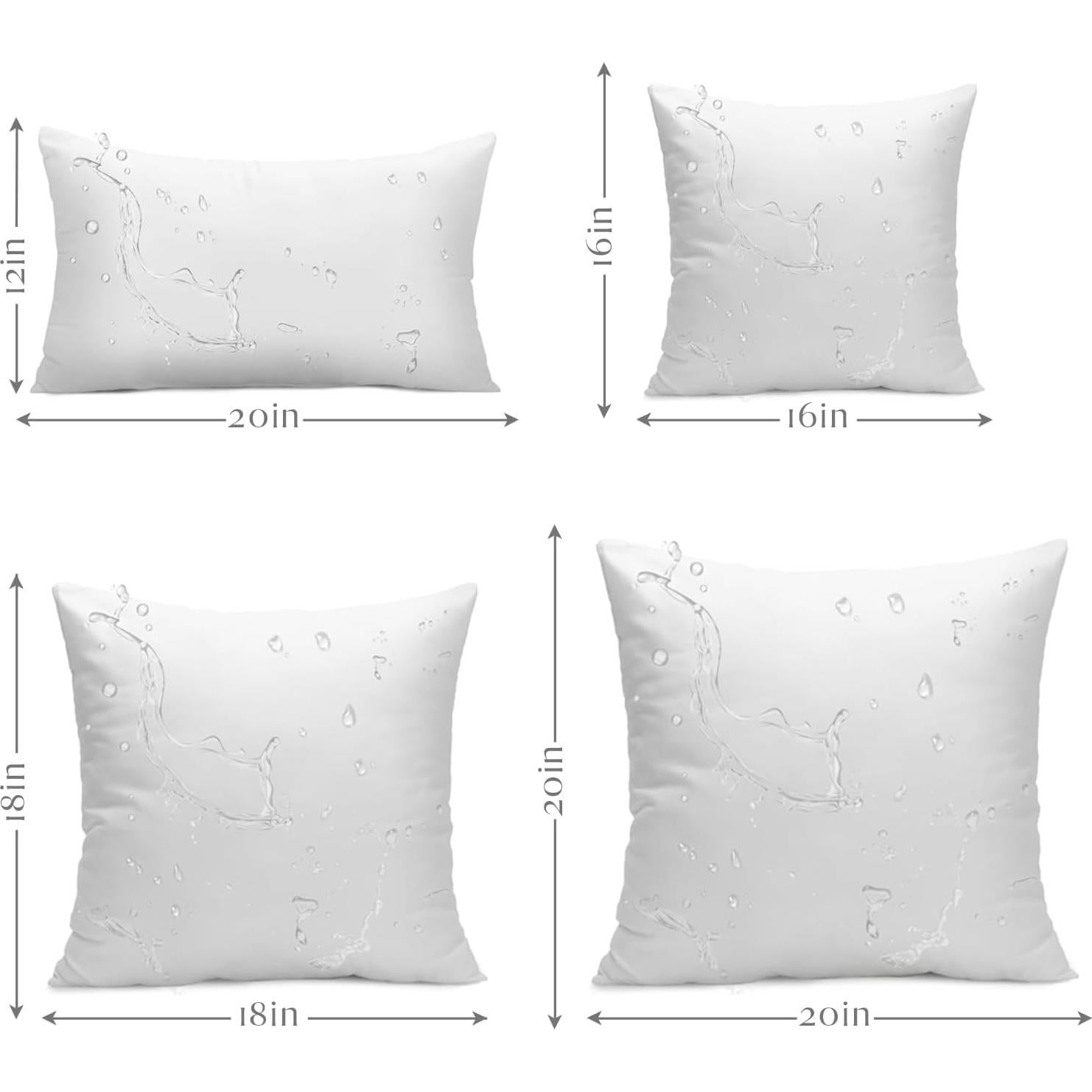 Ashler Outdoor Pillow Inserts, 12x20 Waterproof Throw Pillows Pack of 2, Outdoor Pillows Water-Resistant Decorative Premium Lumbar Pillow Stuffer Sham for Porch Patio Living Room Bedroom Furniture