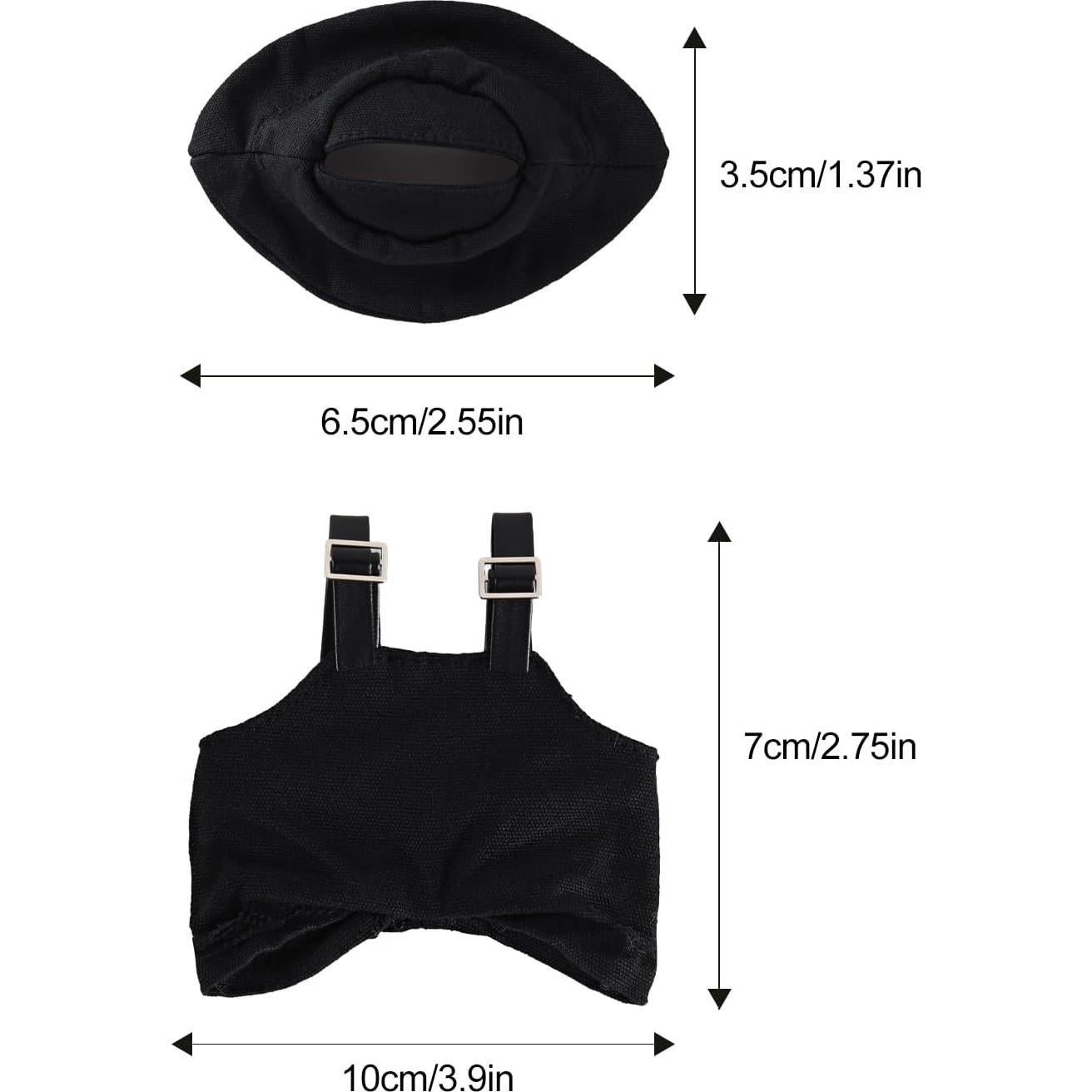 Conjunto de Ropa para Muñecas Labubu - Overoles Negros y Botas