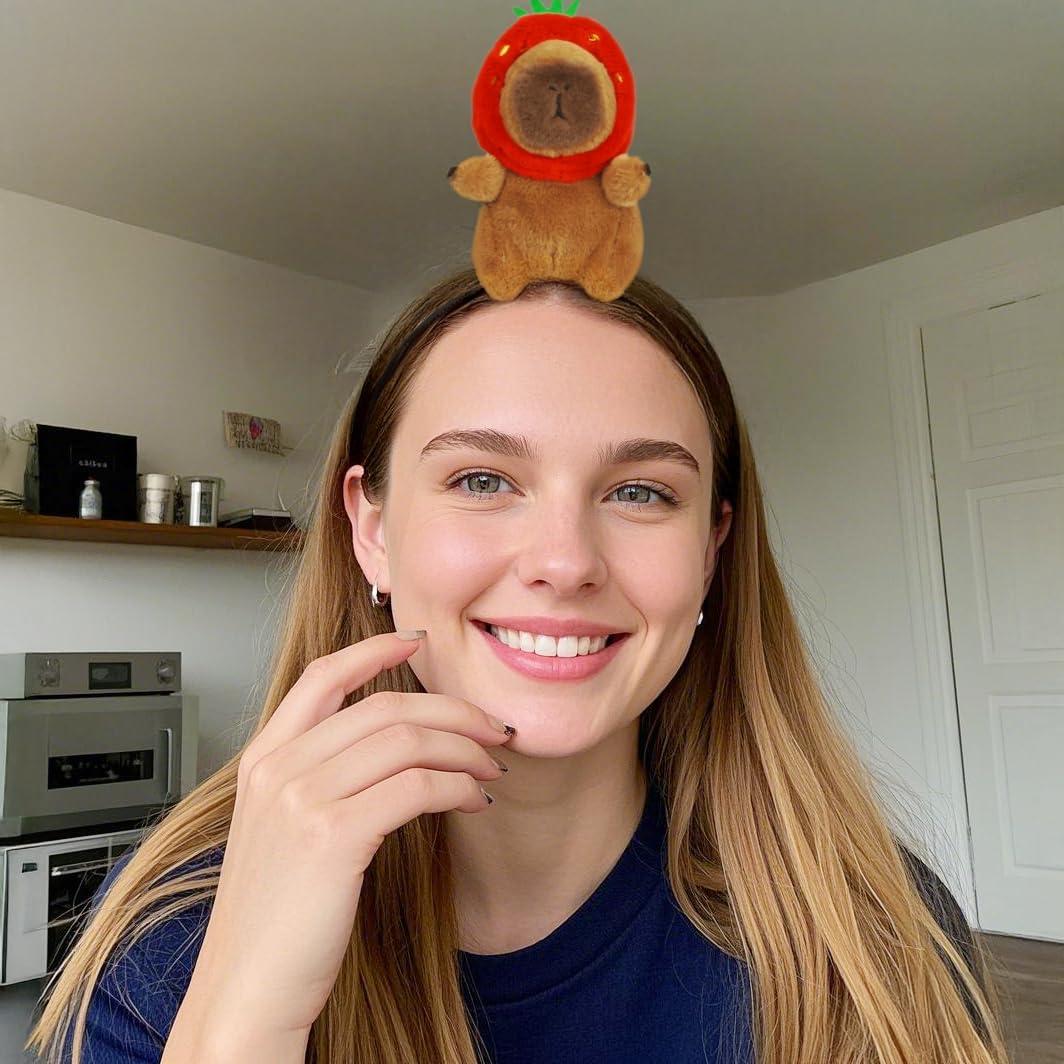 Diadema de Peluche Capibara JEGERMIG 16cm Color Fresa