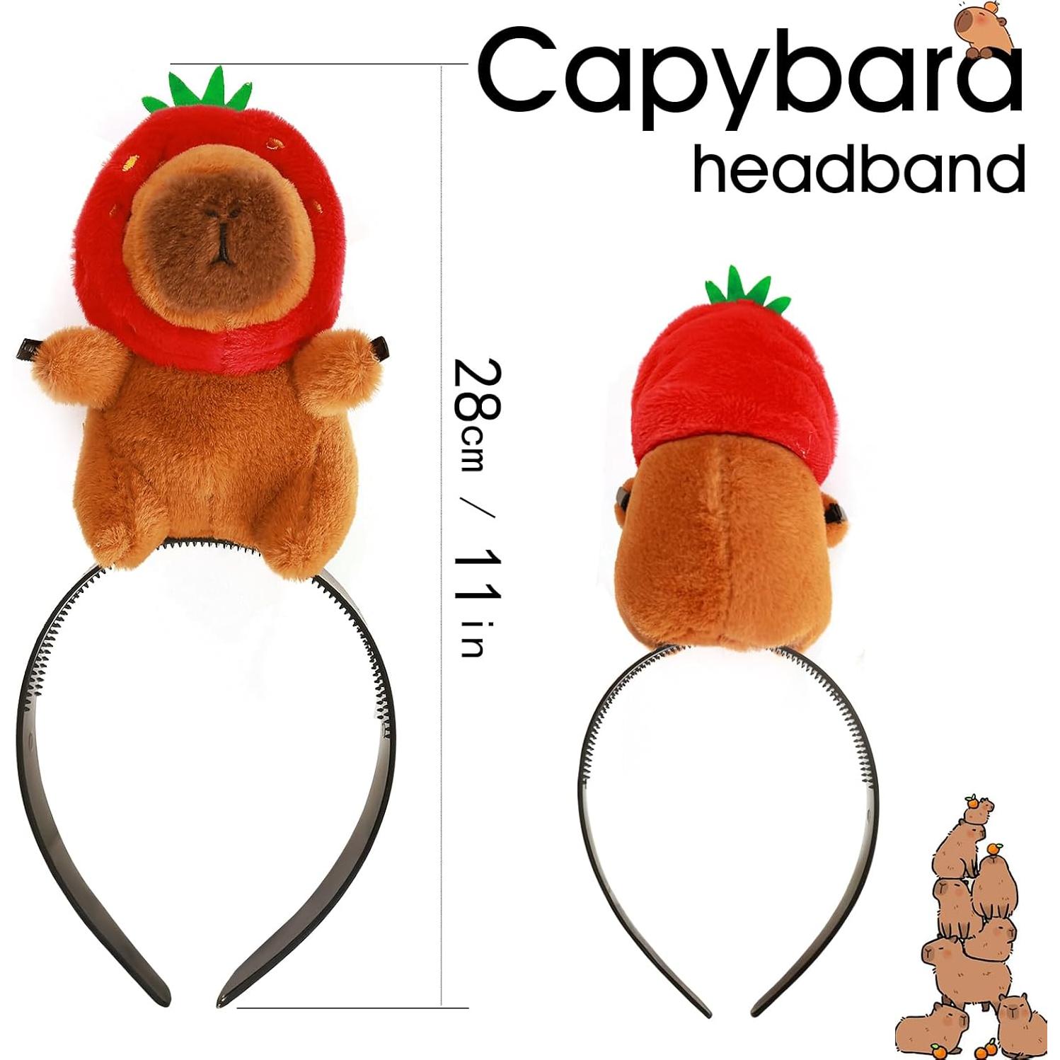 Diadema de Peluche Capibara JEGERMIG 16cm Color Fresa