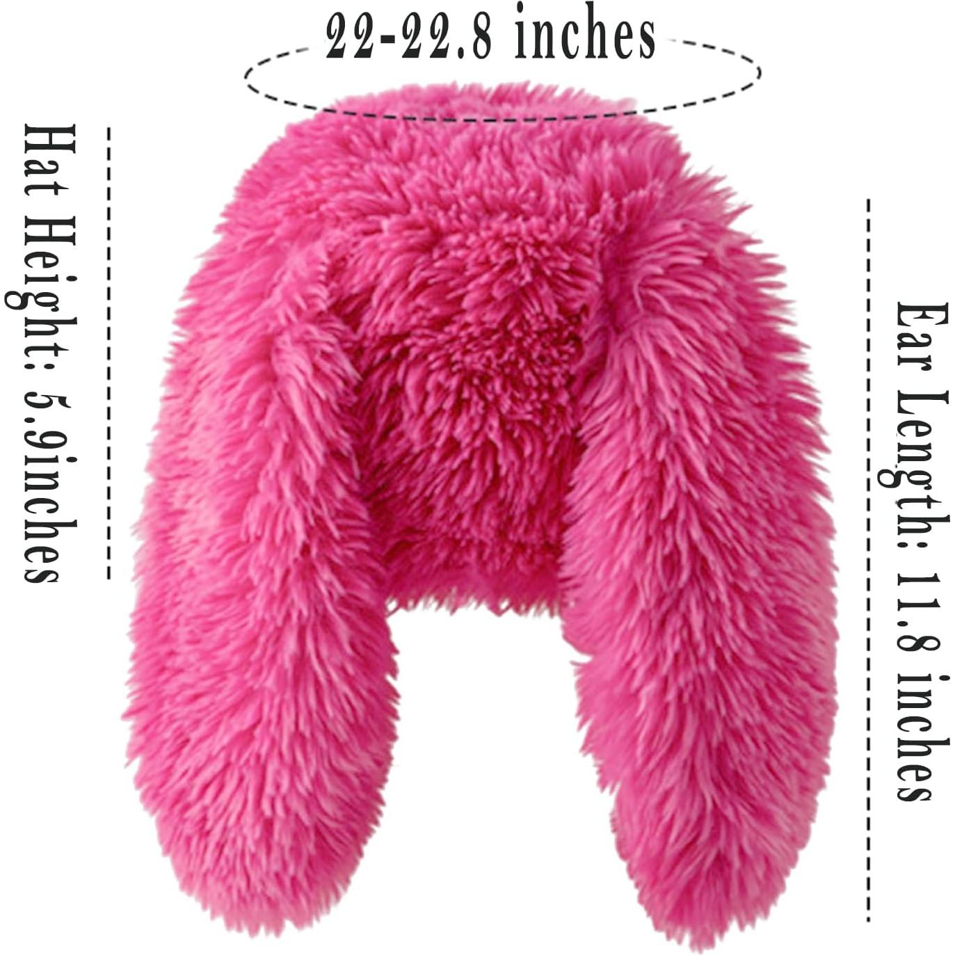 Gorro de Conejo Difuso Y2K HENWASAI para Mujeres - Peludo