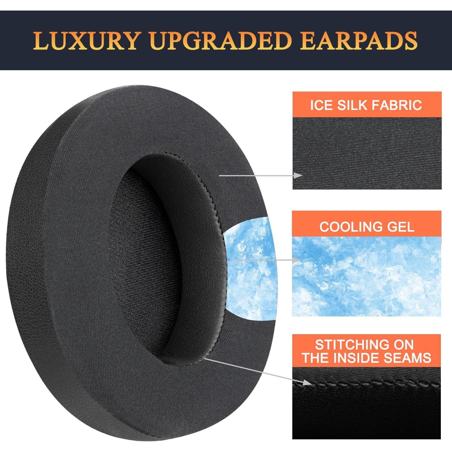 Almohadillas de Gel Refrigerante SoloWIT para Auriculares Beats Studio 2 y 3 - Negro