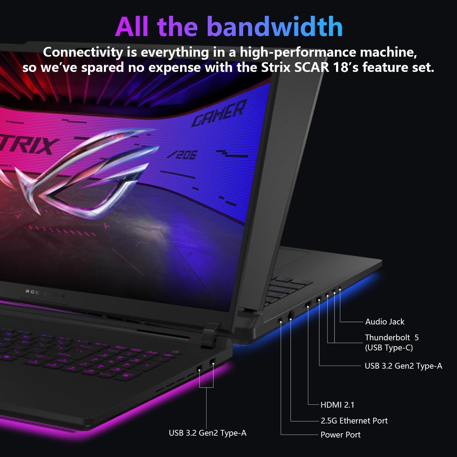 Laptop ASUS ROG Strix Scar 18 G835, Intel Ultra 9, 64GB RAM, 1TB SSD
