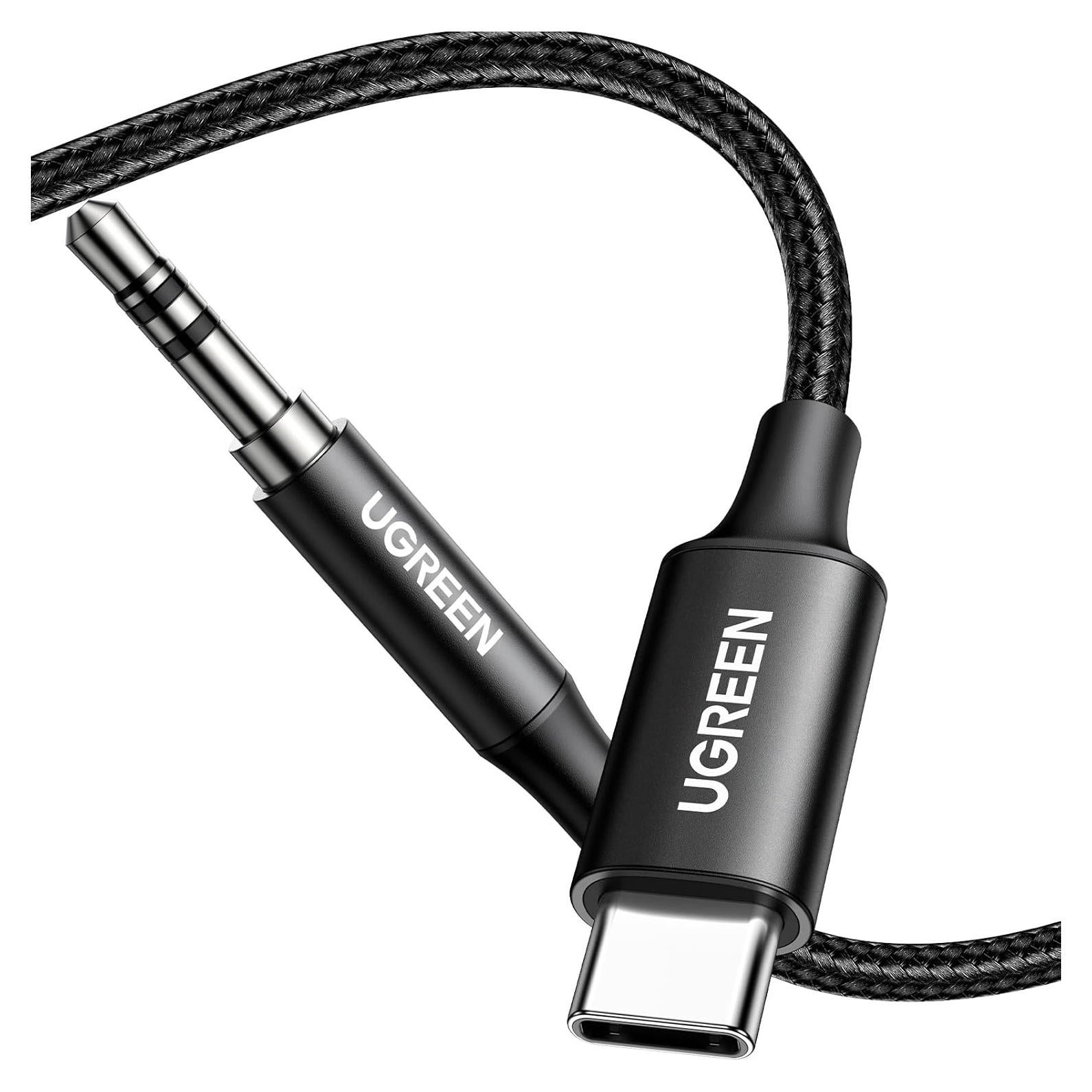 UGREEN Adaptador USB C a 3.5mm Audio Hi-Fi 1.0m Negro
