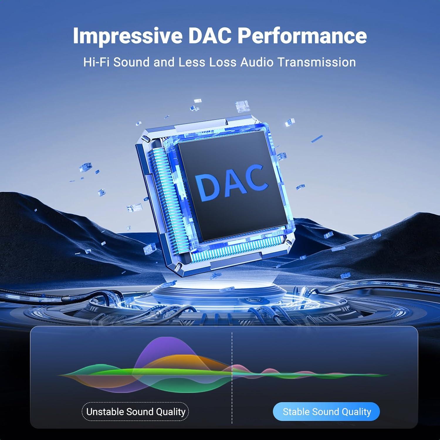 UGREEN Adaptador USB C a 3.5mm Audio Hi-Fi 1.0m Negro