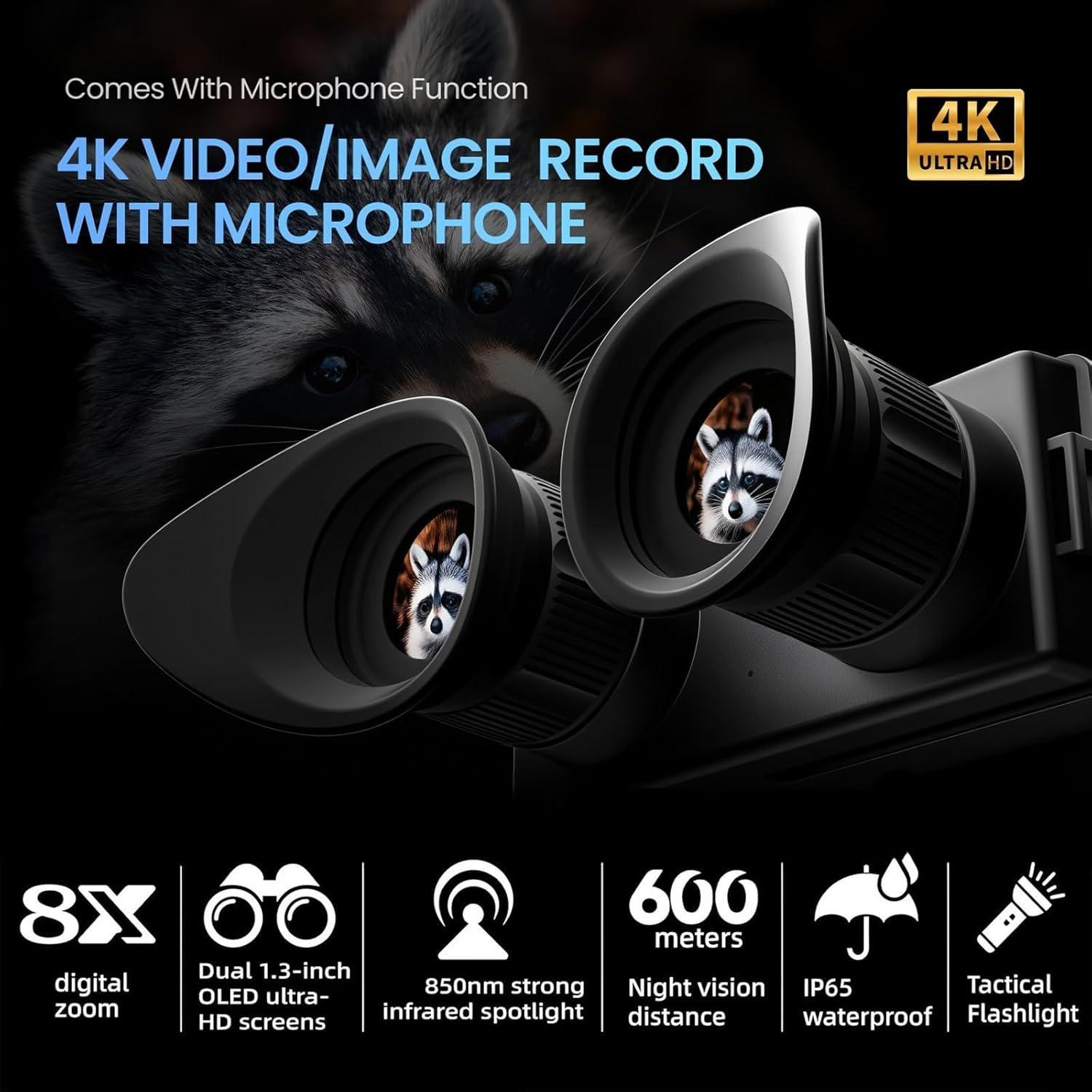 Gafas de Visión Nocturna Sfeoot 4K 8X HD con Grabación