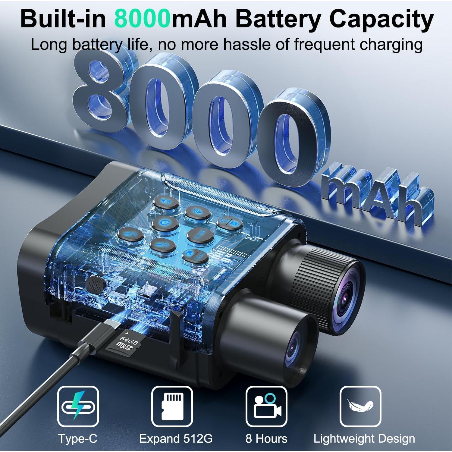 Binoculares de Visión Nocturna 4K EQUEEN con Batería 8000mAh