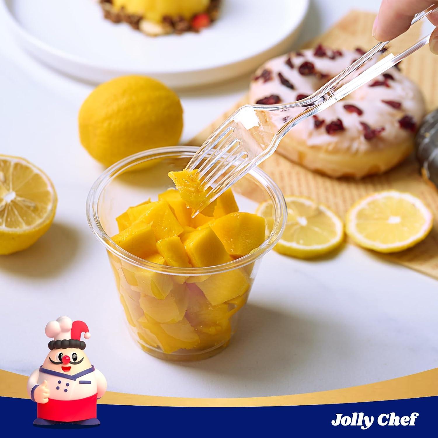 Tenedores de Plástico Transparentes JOLLY CHEF 300 Unidades 18 cm