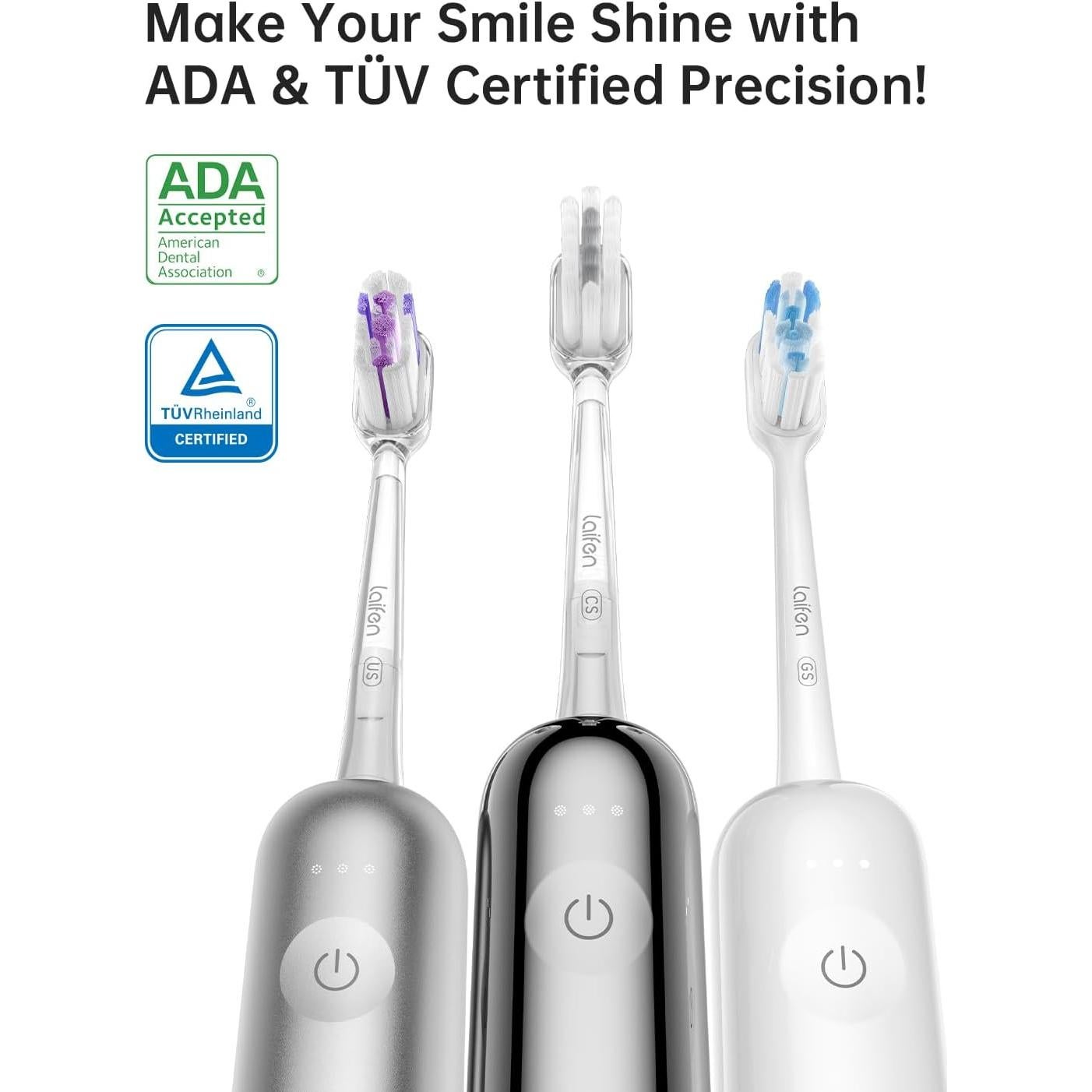 Cepillo de Dientes Eléctrico Laifen Wave, 66,000 Vibraciones, IPX7