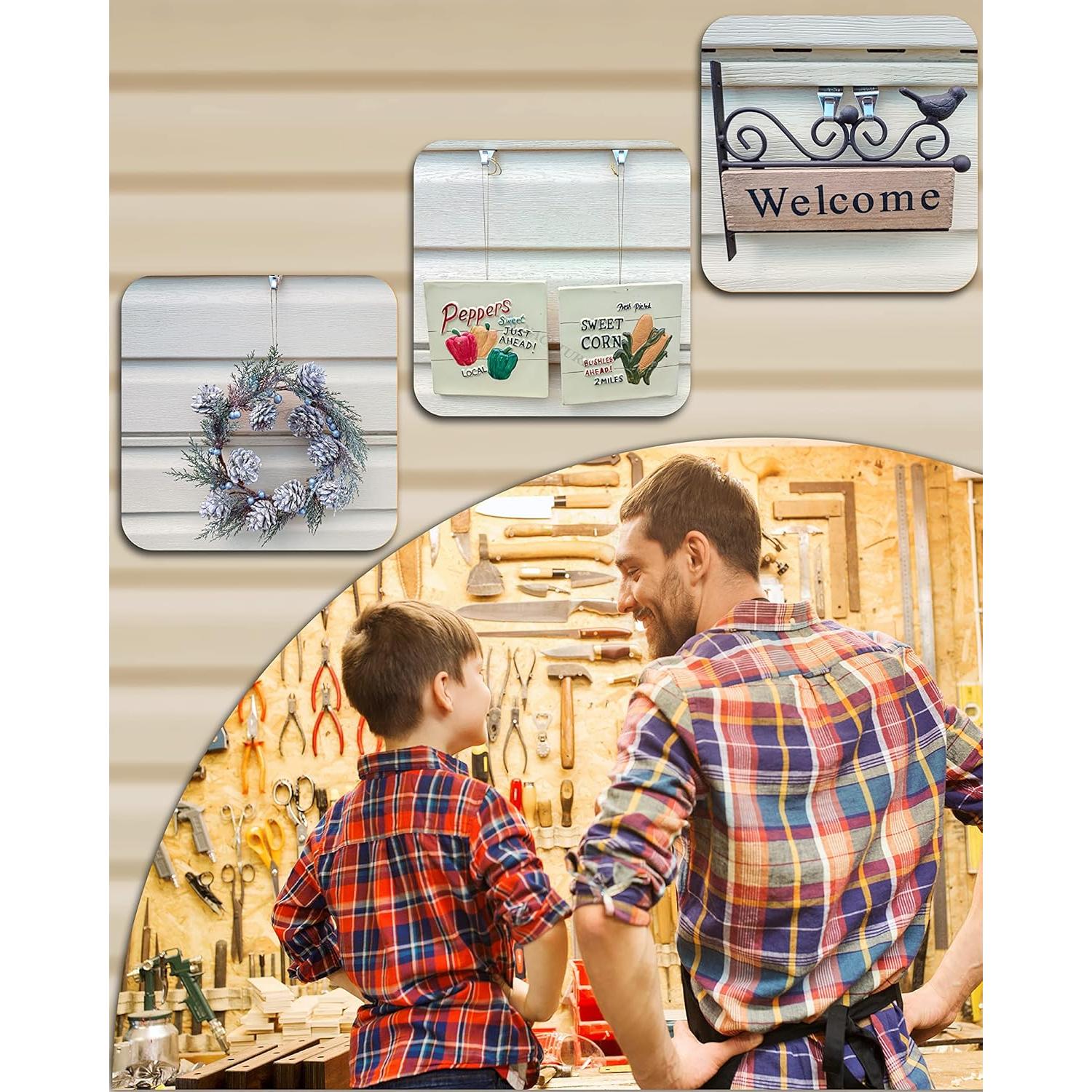 Ganchos para Revestimiento de Vinilo NACETURE - Paquete de 6, Soportan 8.2 kg