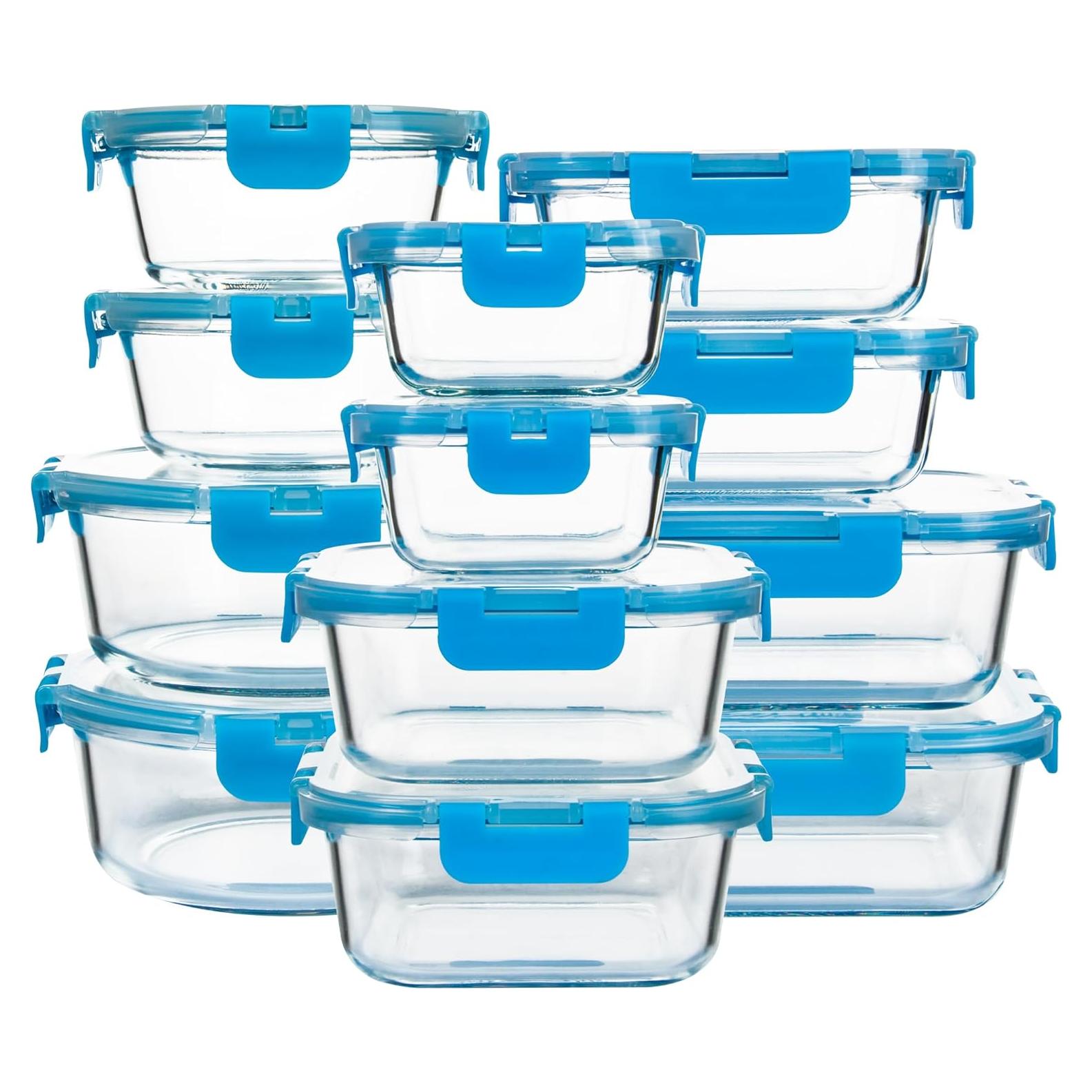 Juego de 12 Contenedores de Vidrio Herméticos FAWLES 0.98L