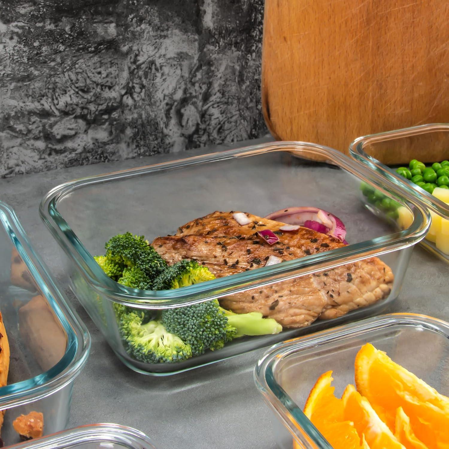 Juego de 12 Contenedores de Vidrio Herméticos FAWLES 0.98L