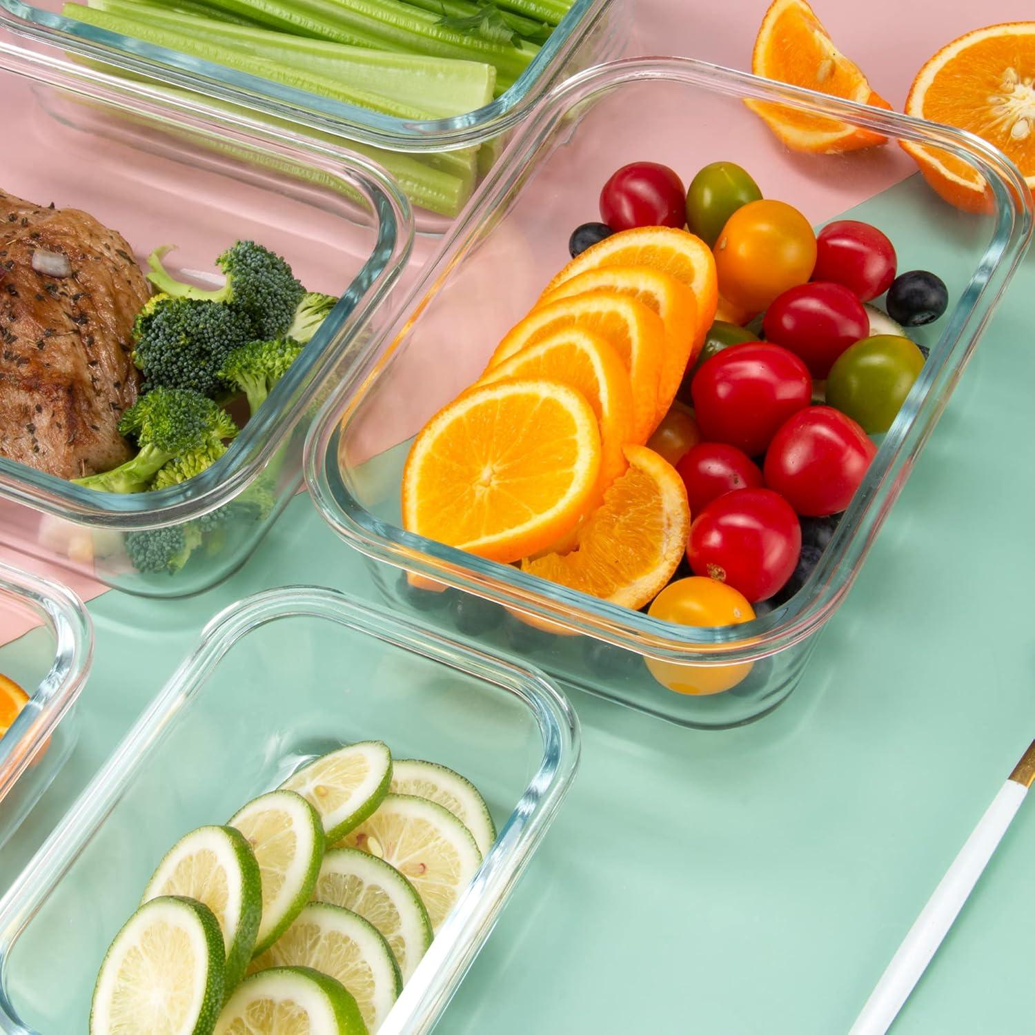 Juego de 12 Contenedores de Vidrio Herméticos FAWLES 0.98L