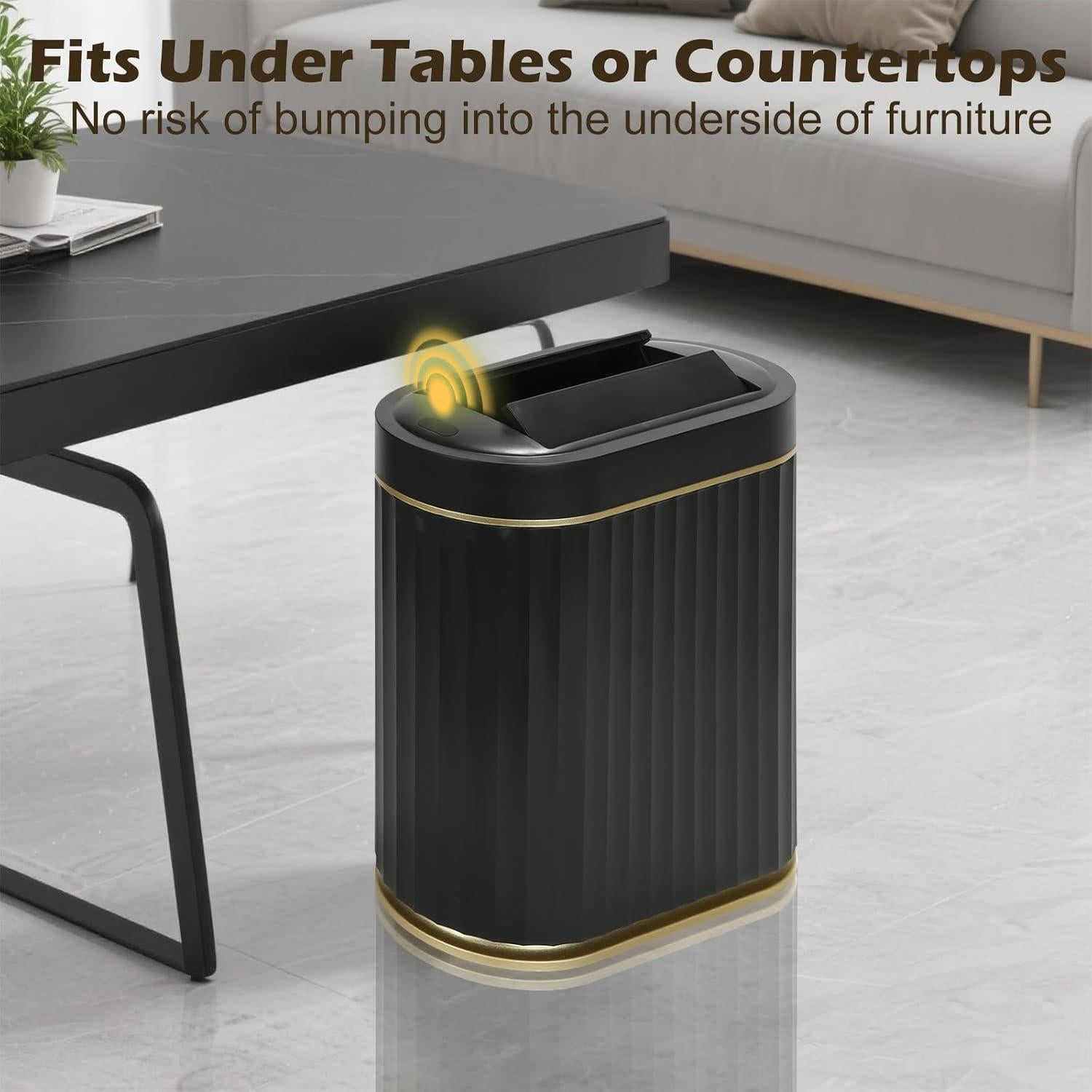 Cubo de Basura Automático Syncvibe 2 Galones Negro/Dorado