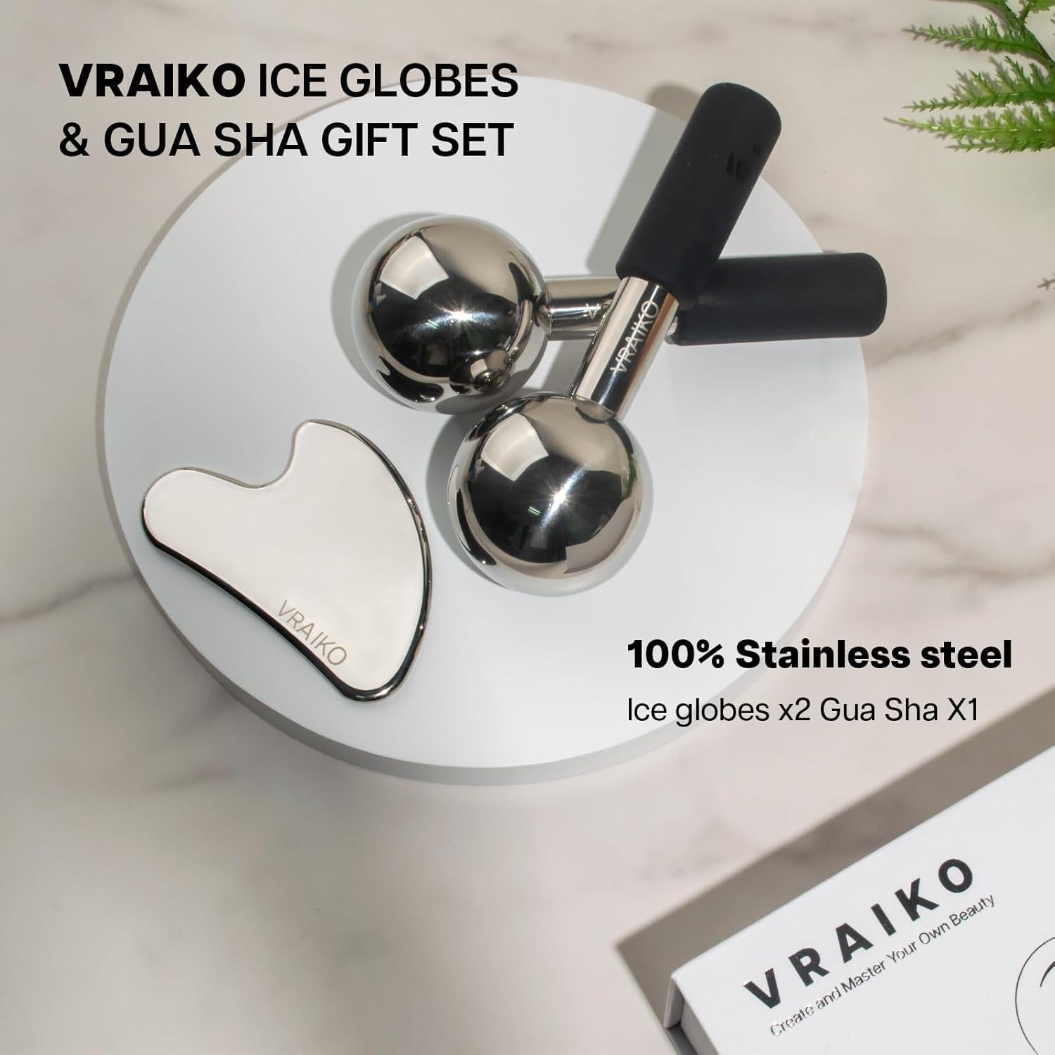 Set de Gua Sha y Globos de Hielo VRAIKO para Masaje Facial