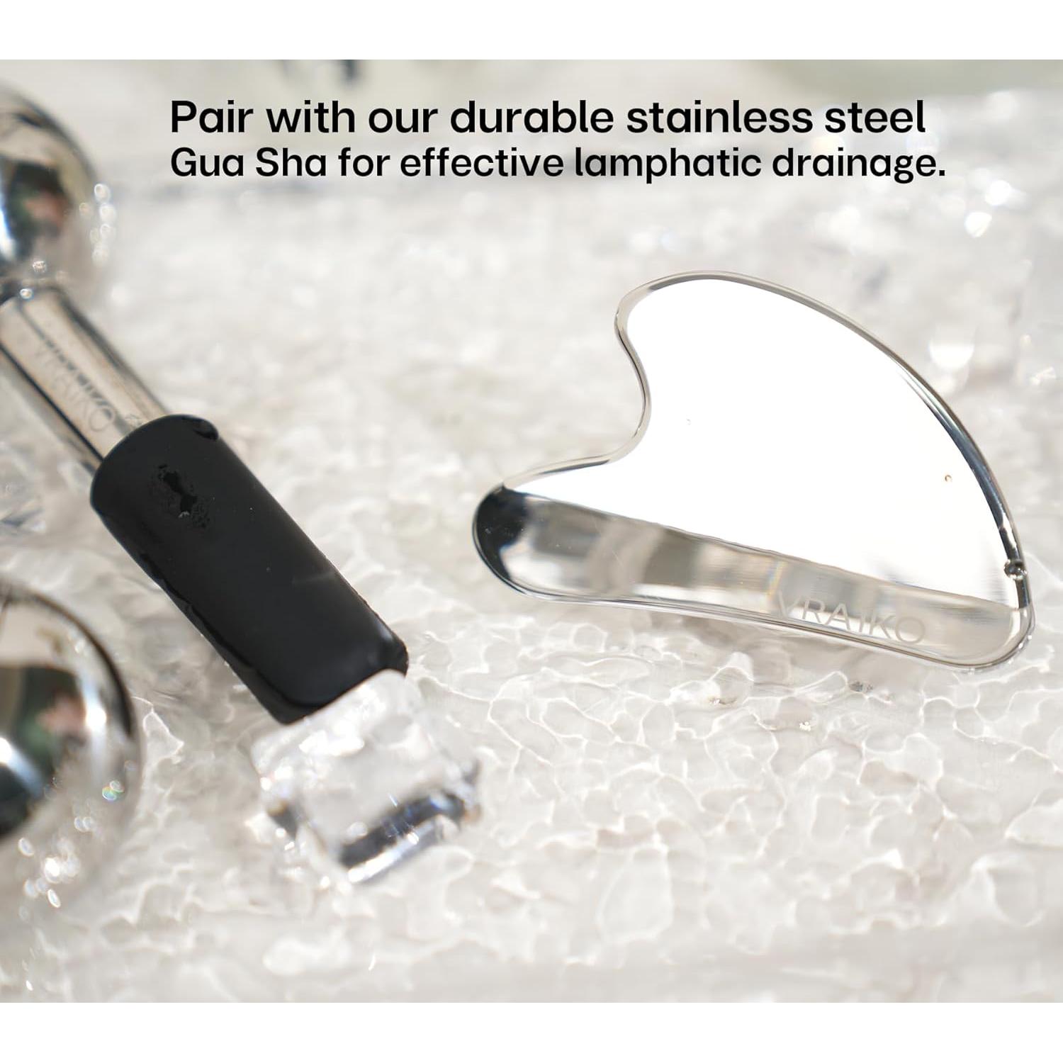 Set de Gua Sha y Globos de Hielo VRAIKO para Masaje Facial