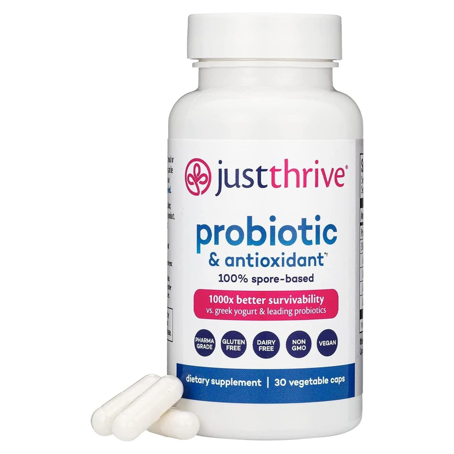 Suplemento Probiotico Just Thrive 30 Cápsulas - Antioxidante y Digestivo
