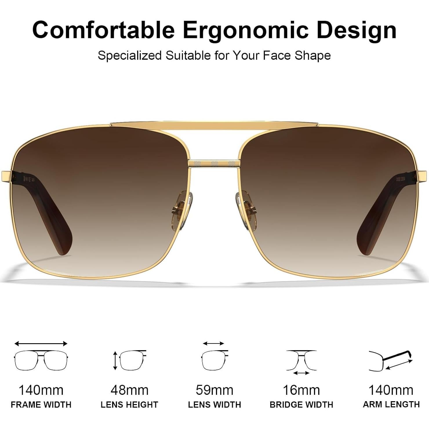 Gafas de sol polarizadas CARFIA CA5392 para hombres UV400