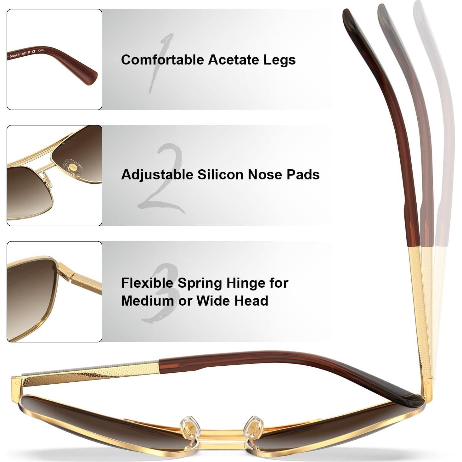 Gafas de sol polarizadas CARFIA CA5392 para hombres UV400