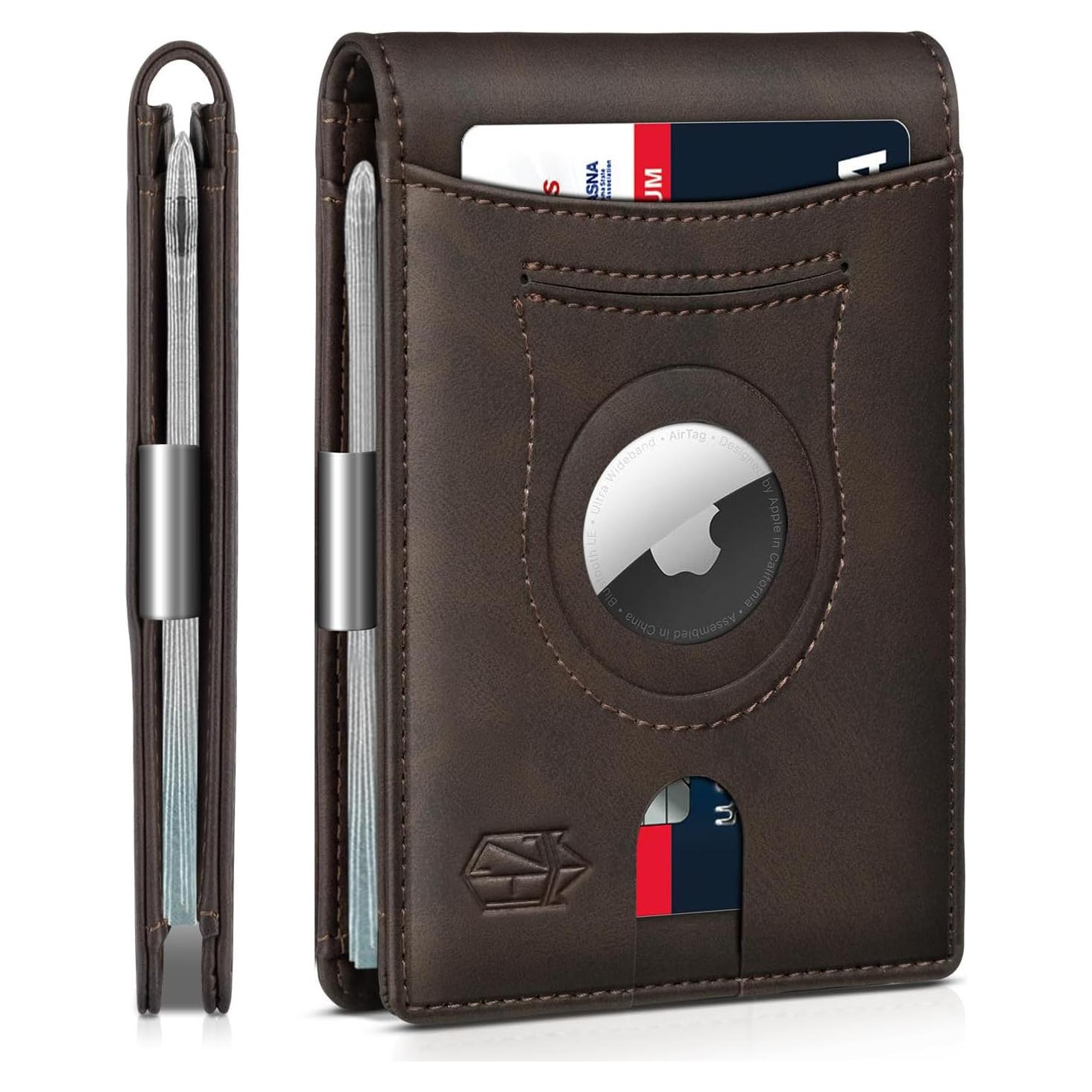 Billetera delgada RFID para hombres Zitahli con soporte Airtag